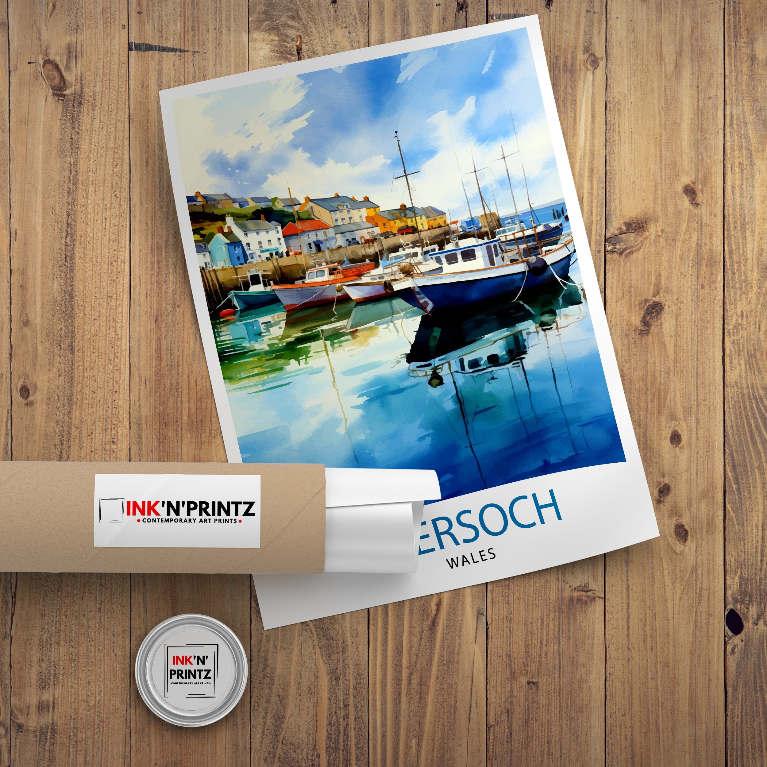 Abersoch Wales Travel Print Abersoch Wall Decor Abersoch Poster Wales Travel Prints Abersoch Art Print Abersoch Illustration Abersoch Wall
