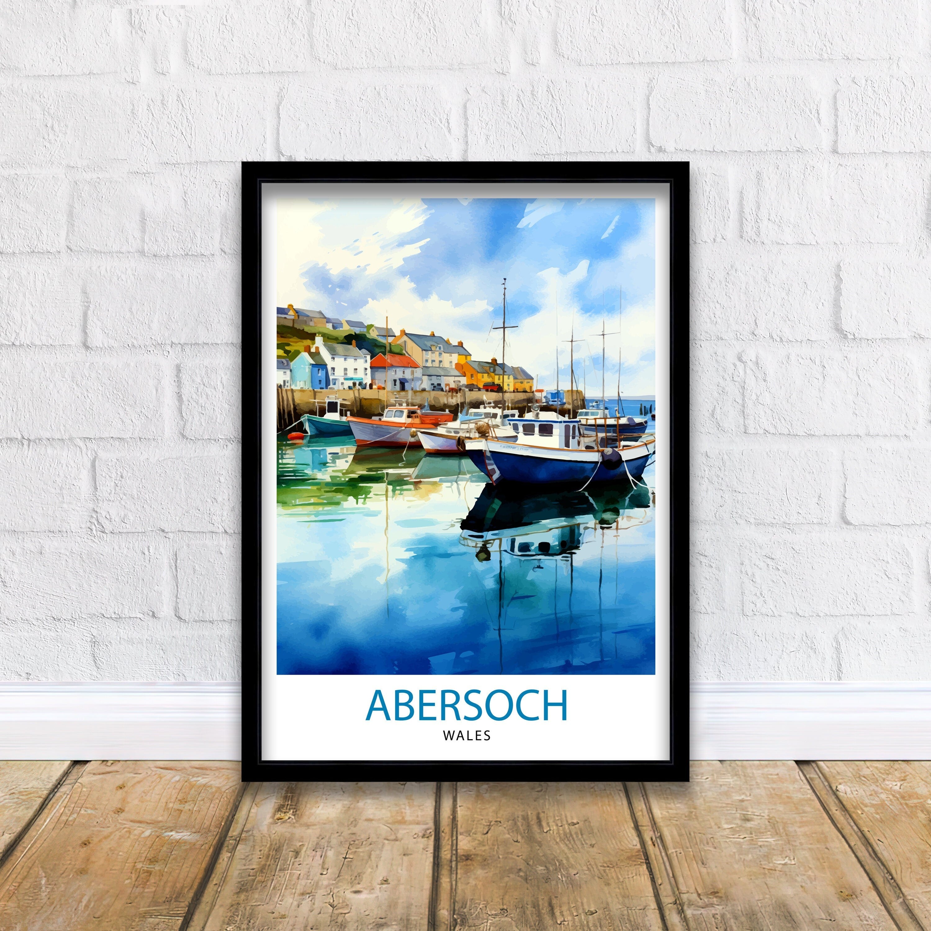 Abersoch Wales Travel Print Abersoch Wall Decor Abersoch Poster Wales Travel Prints Abersoch Art Print Abersoch Illustration Abersoch Wall