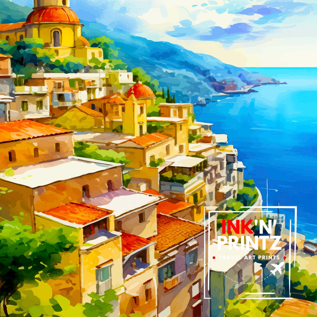 Amalfi Italy Travel Poster Amalfi