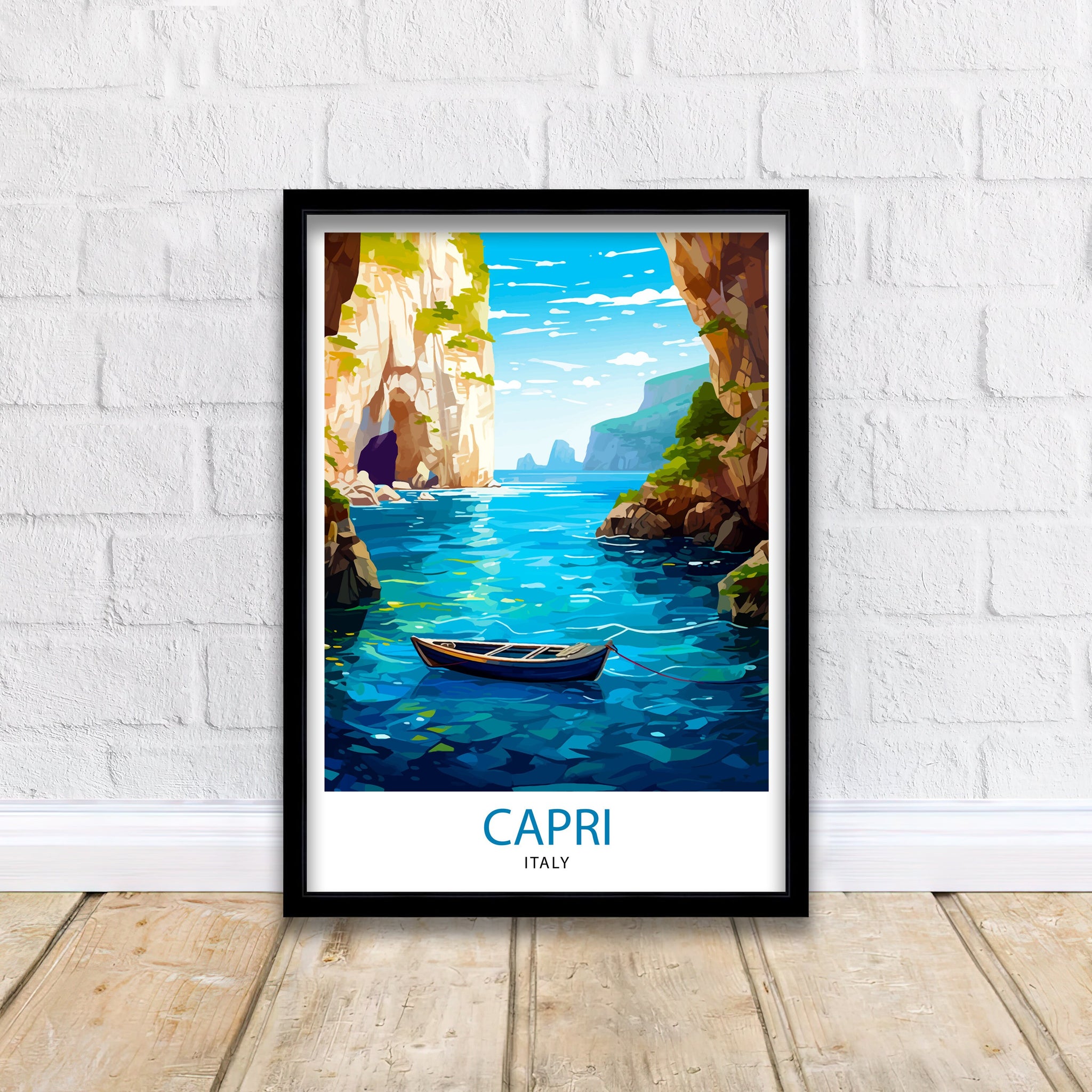 Capri Italy Travel Print Capri Wall Decor Capri Home Living Decor Capri Italy Illustration Travel Poster Gift for Capri Italy Home Decor