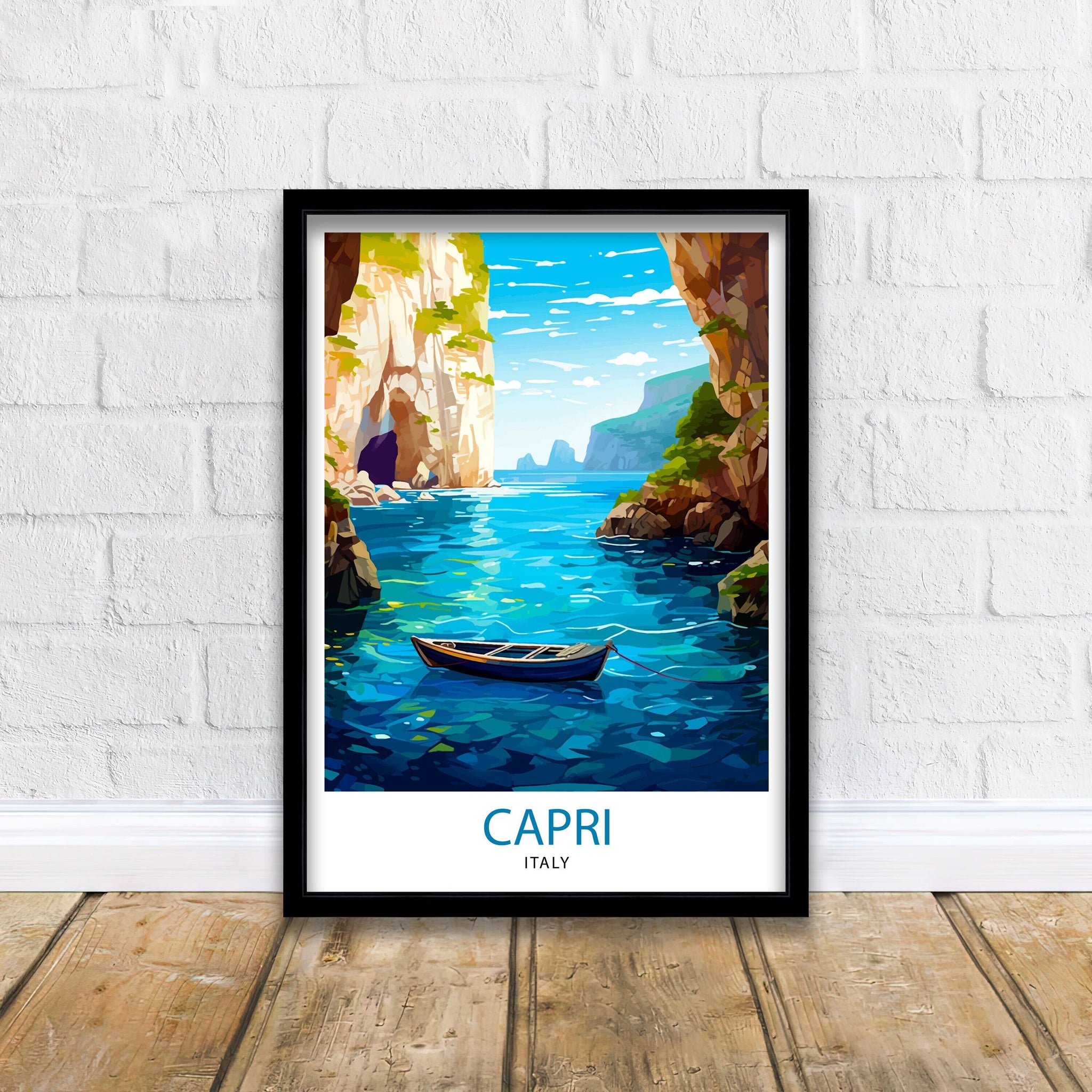 Capri Italy Travel Print Capri Wall Decor Capri Home Living Decor Capri Italy Illustration Travel Poster Gift for Capri Italy Home Decor