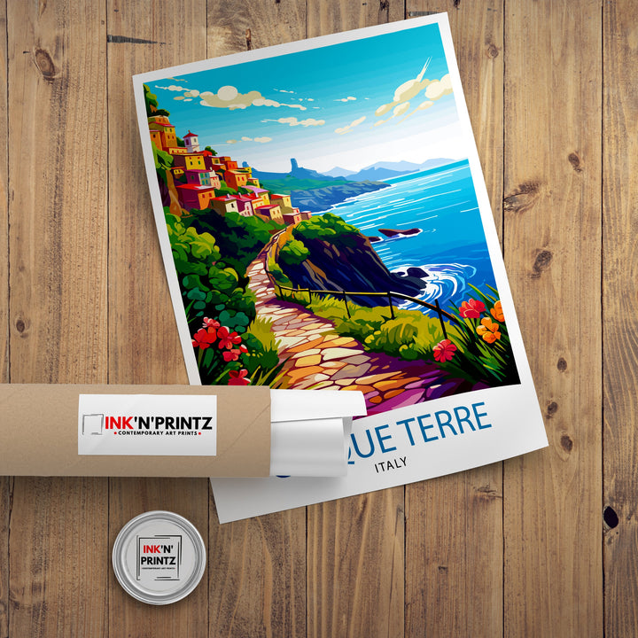 Cinque Terre Italy Travel Poster Cinque Terre