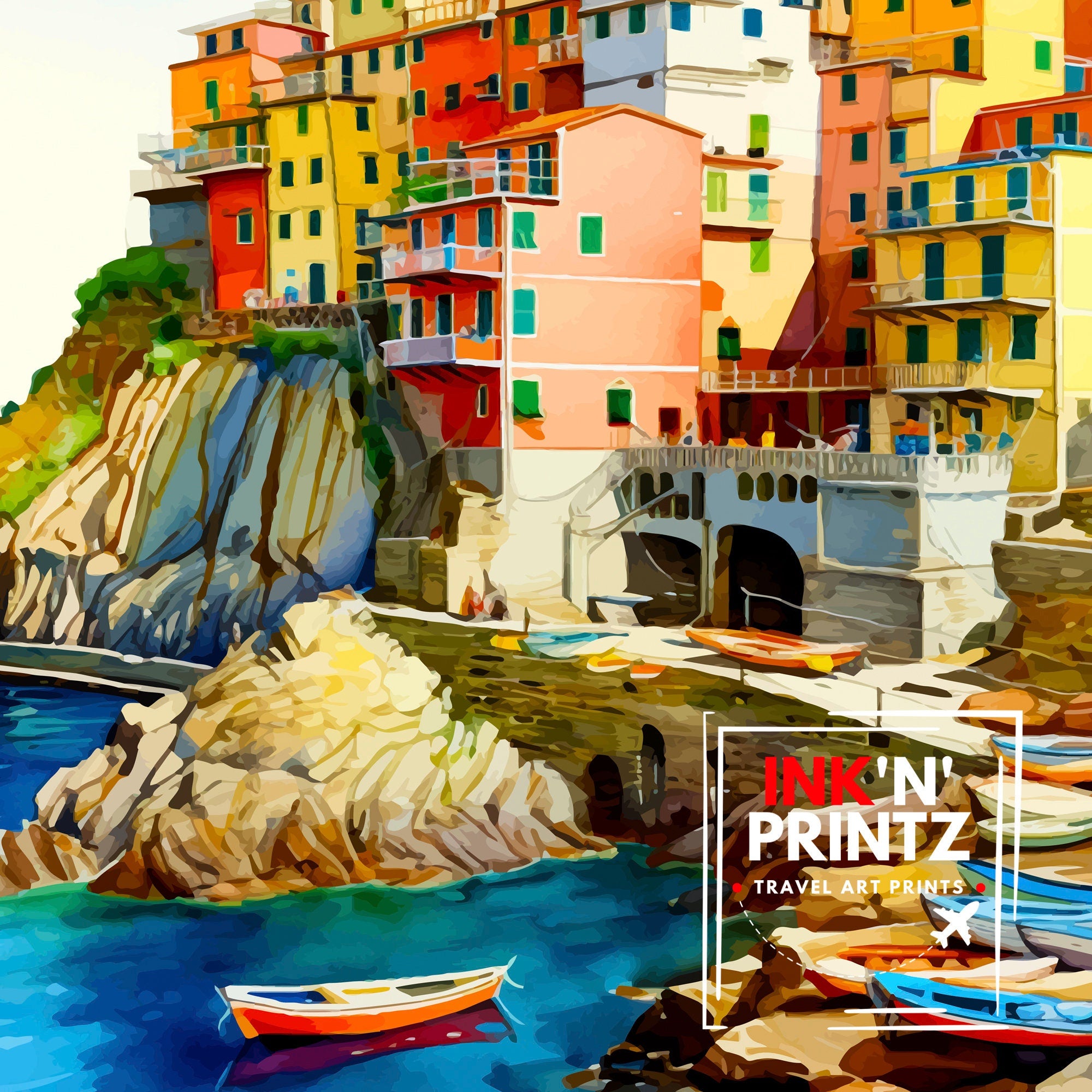 Cinque Terre Italy Travel Print Cinque Terre Wall Decor Cinque Terre Illustration Italy Travel Poster Gift For Italy Lovers Italy Home
