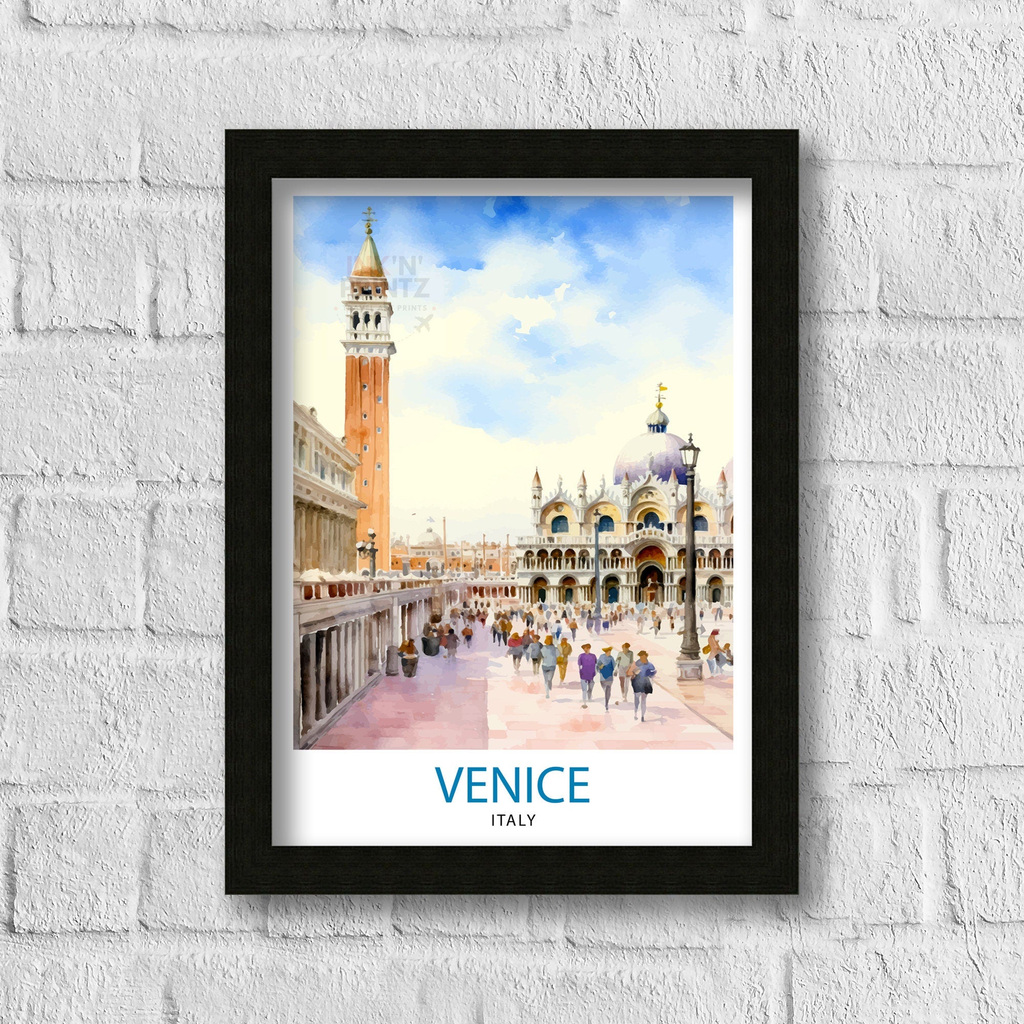 Venice Travel Print Venice Wall Decor Venice Home Living Decor Venice Italy City Print Capital City Venice Canal Poster Venice Illustration