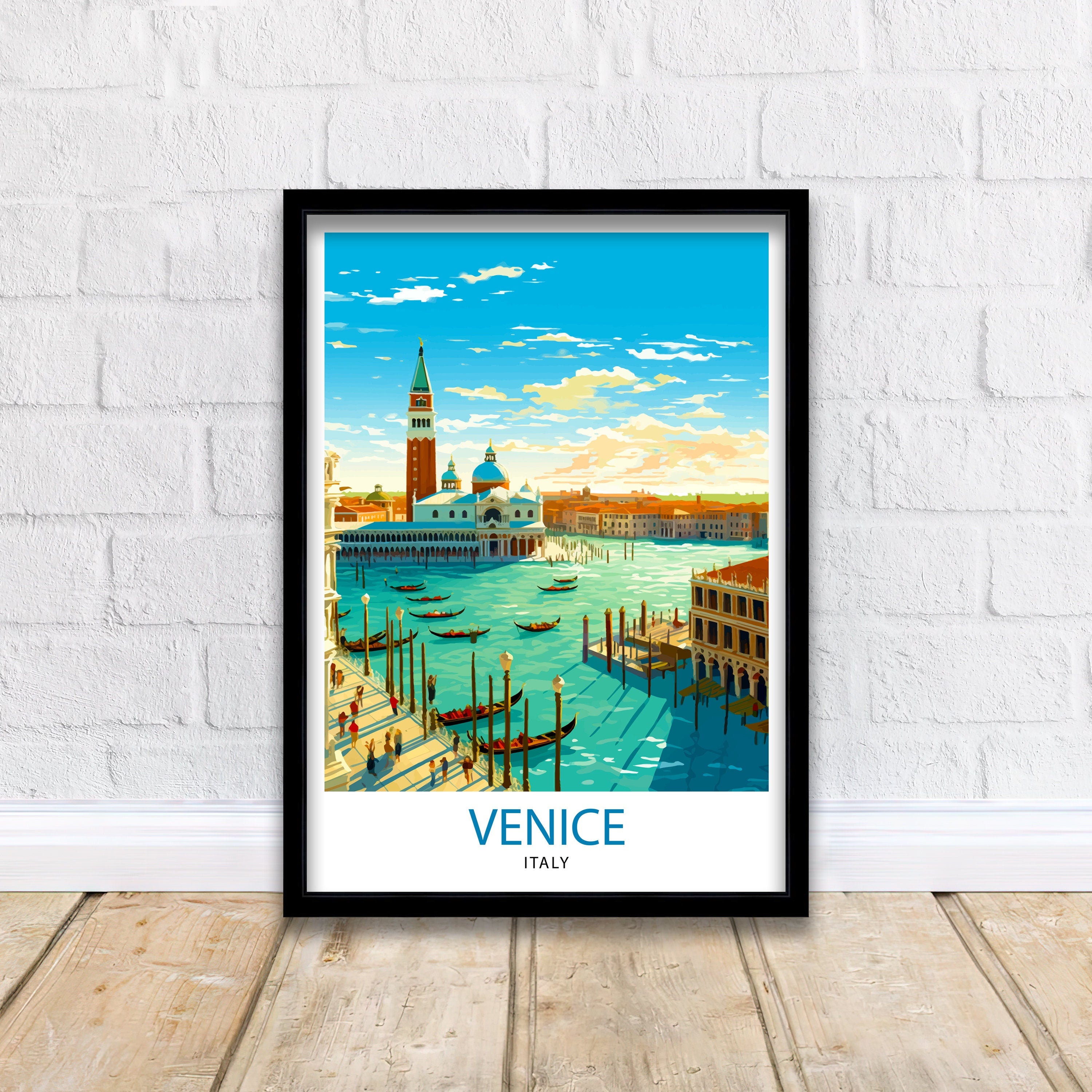Venice Travel Print Venice Wall Decor Venice Home Living Decor Venice Italy City Print Capital City Venice Canal Poster Venice Illustration