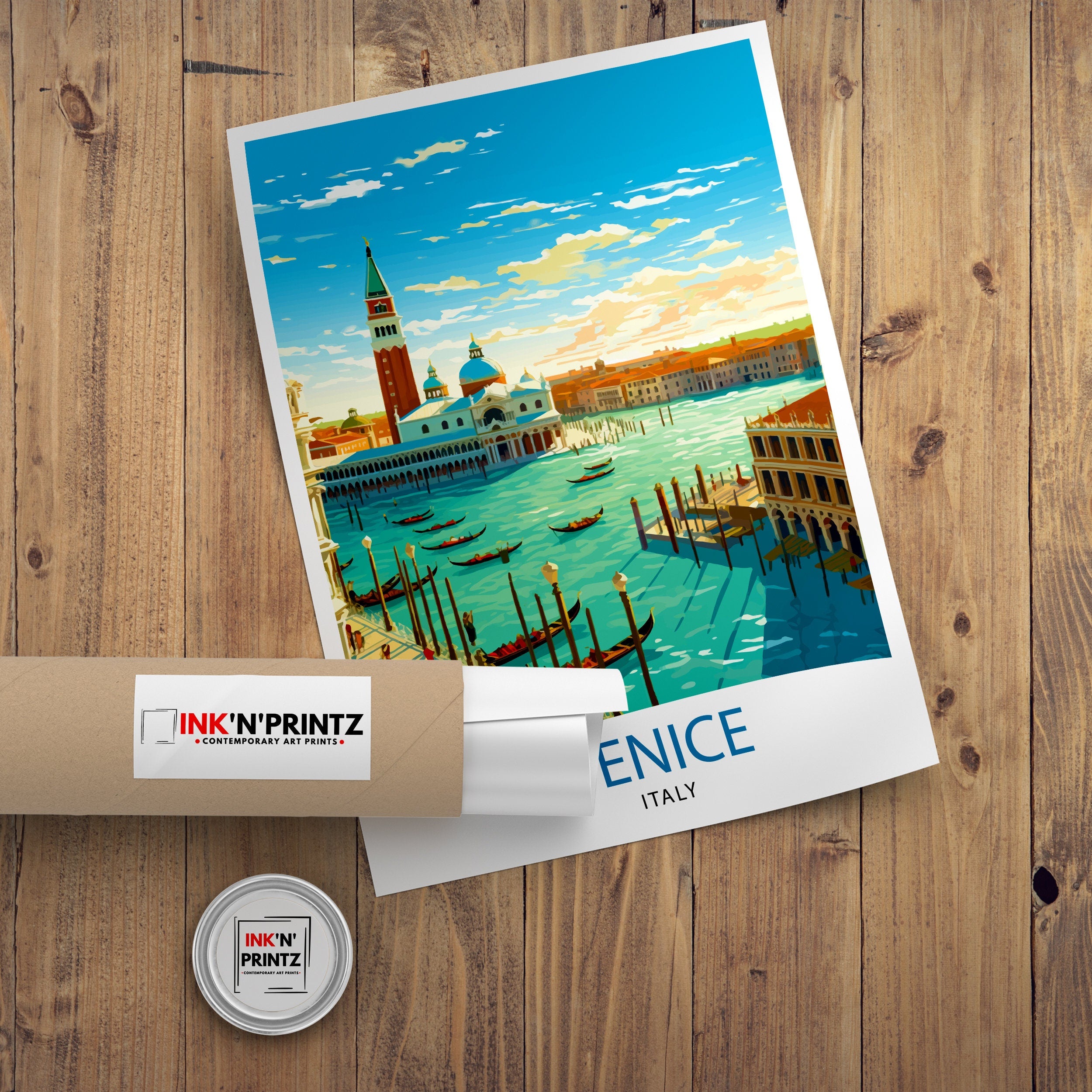 Venice Travel Print Venice Wall Decor Venice Home Living Decor Venice Italy City Print Capital City Venice Canal Poster Venice Illustration