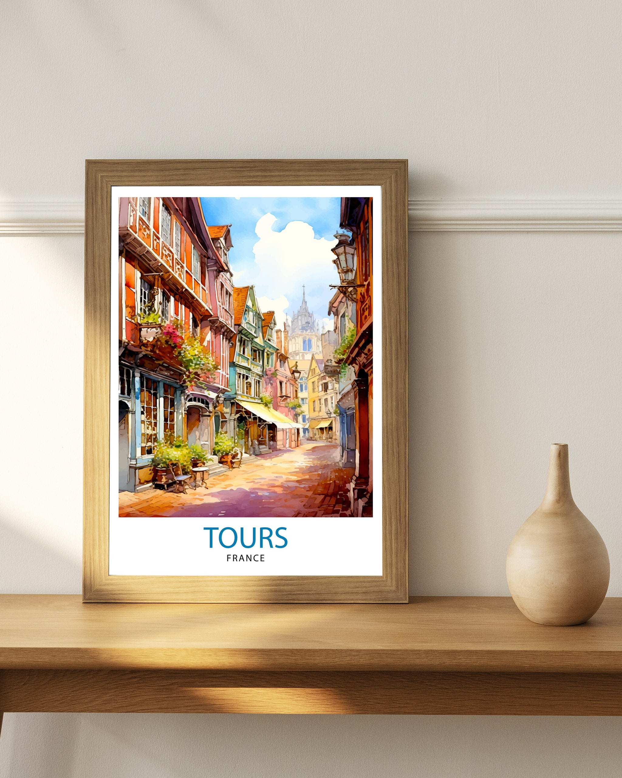 Tours France Travel Print Tours Wall Decor Tours Poster France Travel Prints Tours Art Print Tours Illustration Tours Wall Art
