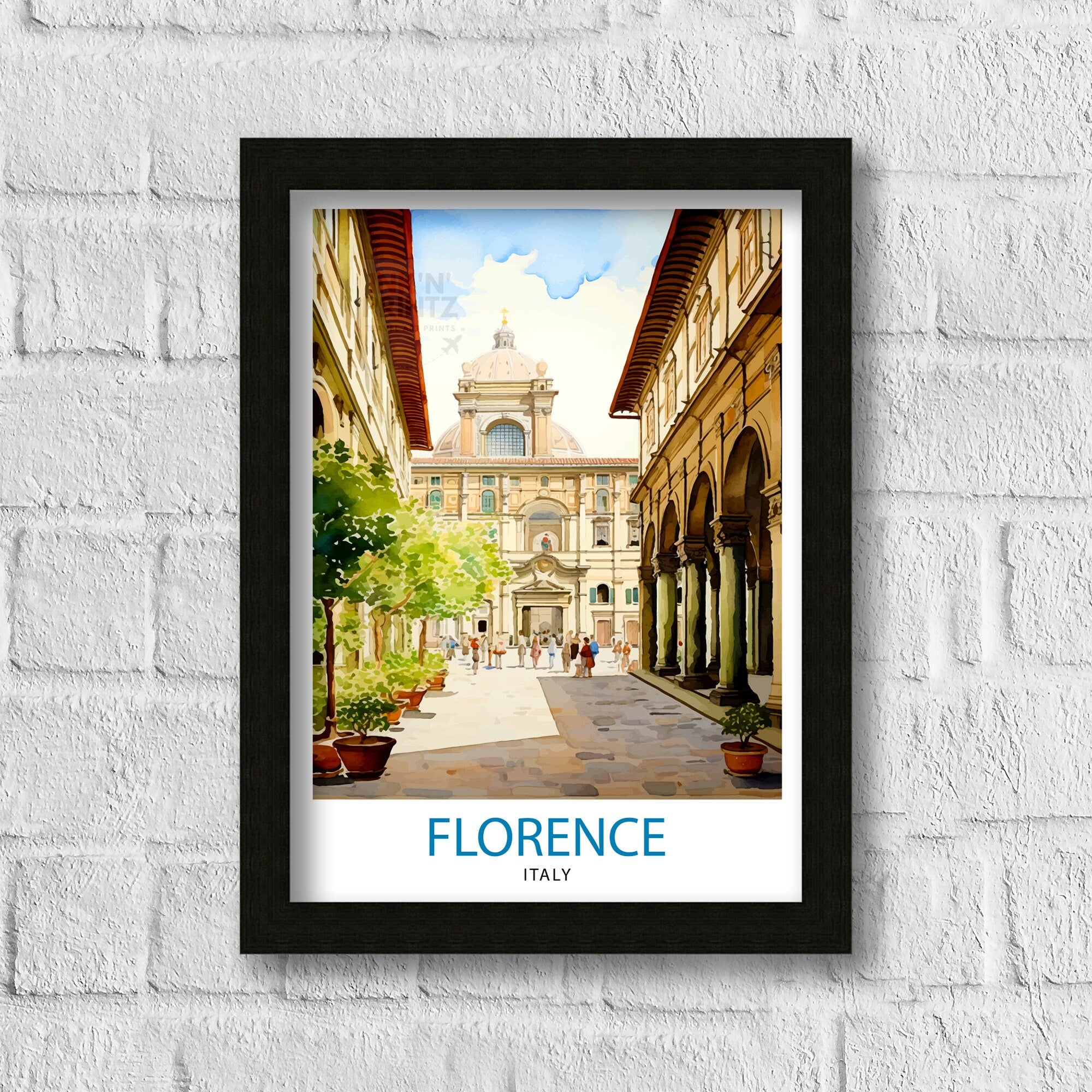 Florence Italy Travel Print Florence Wall Decor Florence Home Living Decor Florence Italy Illustration Travel Poster Gift for Florence