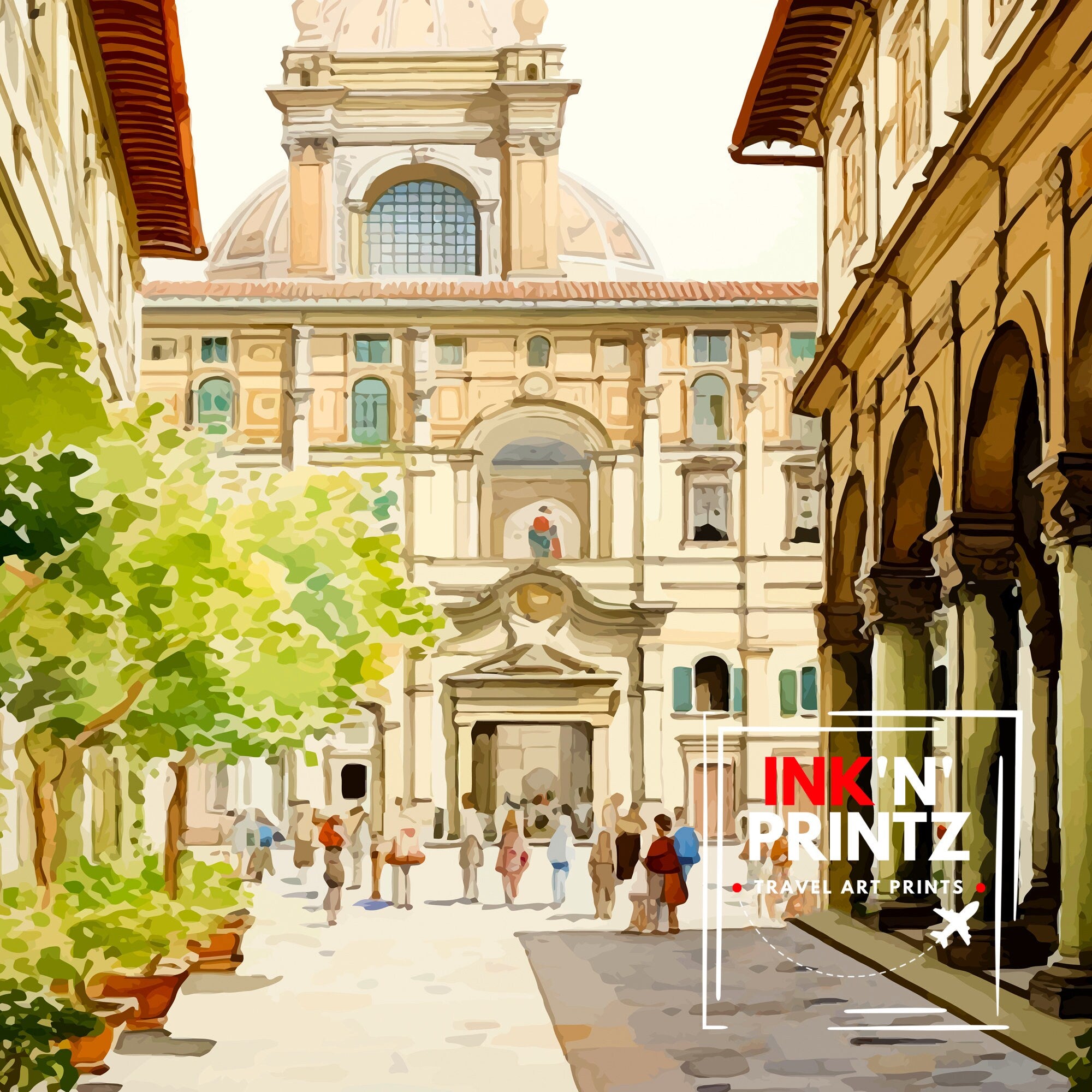 Florence Italy Travel Print Florence Wall Decor Florence Home Living Decor Florence Italy Illustration Travel Poster Gift for Florence