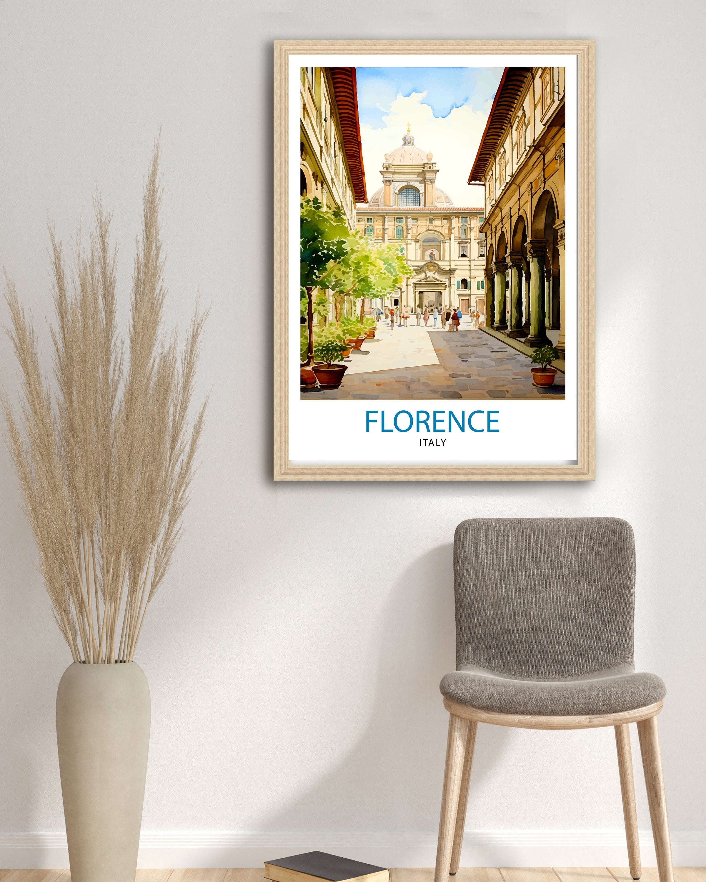 Florence Italy Travel Print Florence Wall Decor Florence Home Living Decor Florence Italy Illustration Travel Poster Gift for Florence