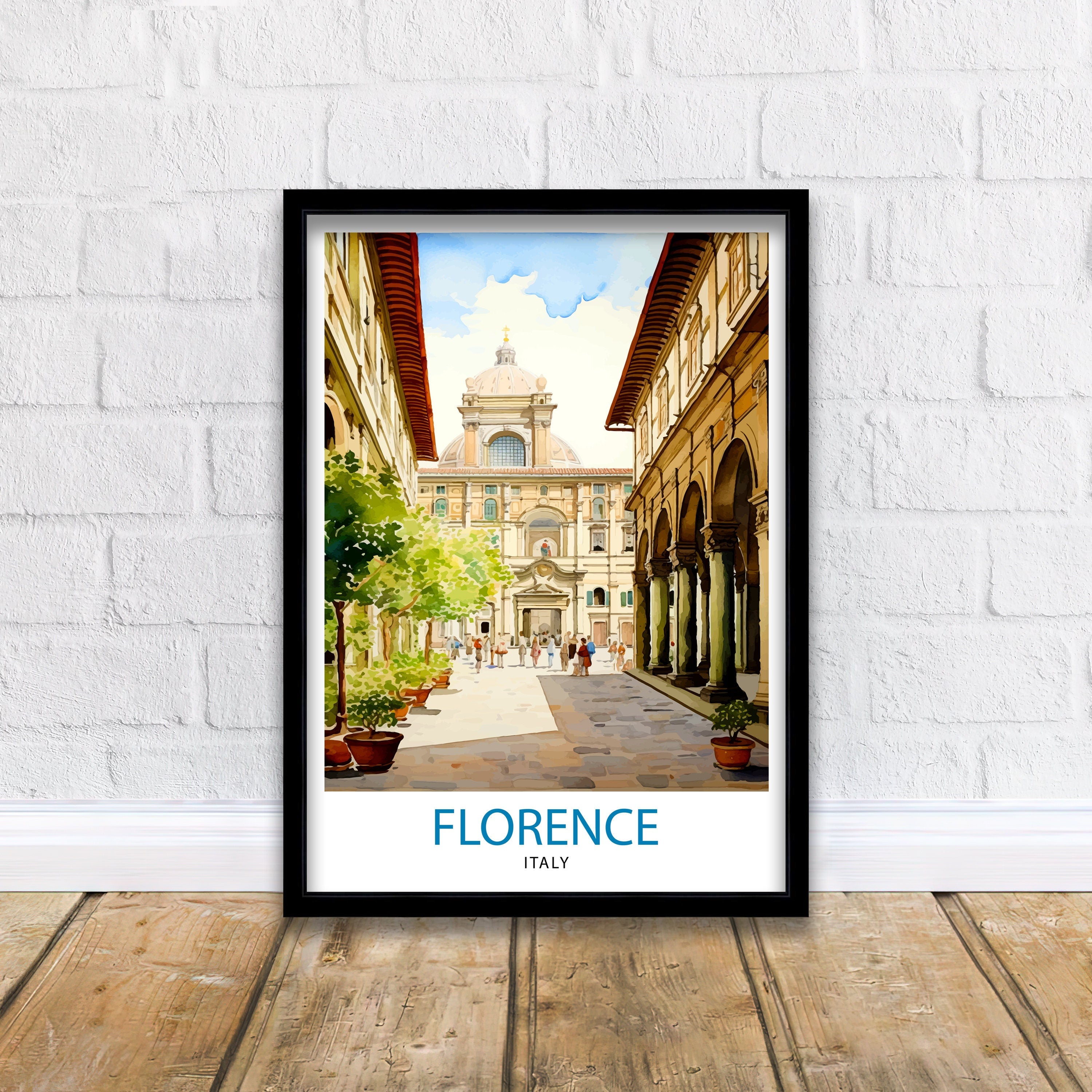 Florence Italy Travel Print Florence Wall Decor Florence Home Living Decor Florence Italy Illustration Travel Poster Gift for Florence