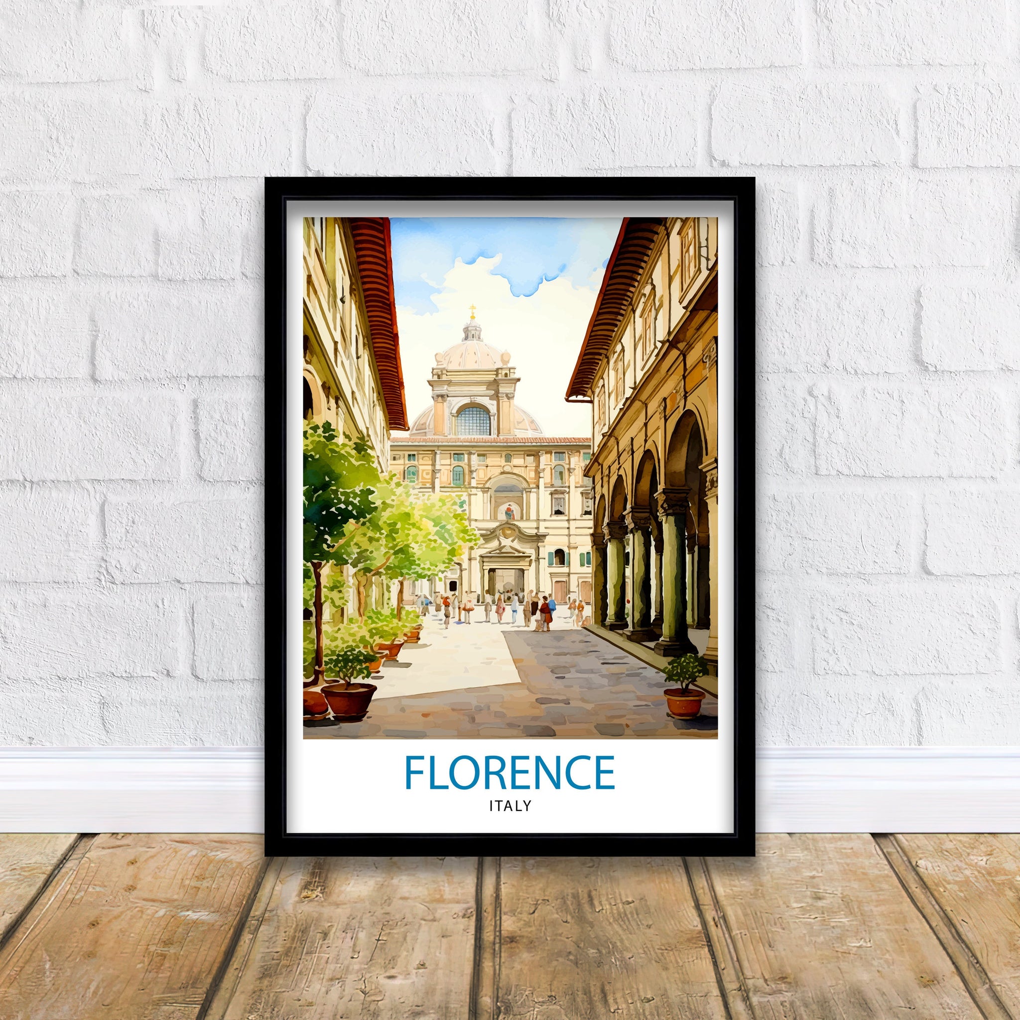 Florence Italy Travel Print Florence Wall Decor Florence Home Living Decor Florence Italy Illustration Travel Poster Gift for Florence