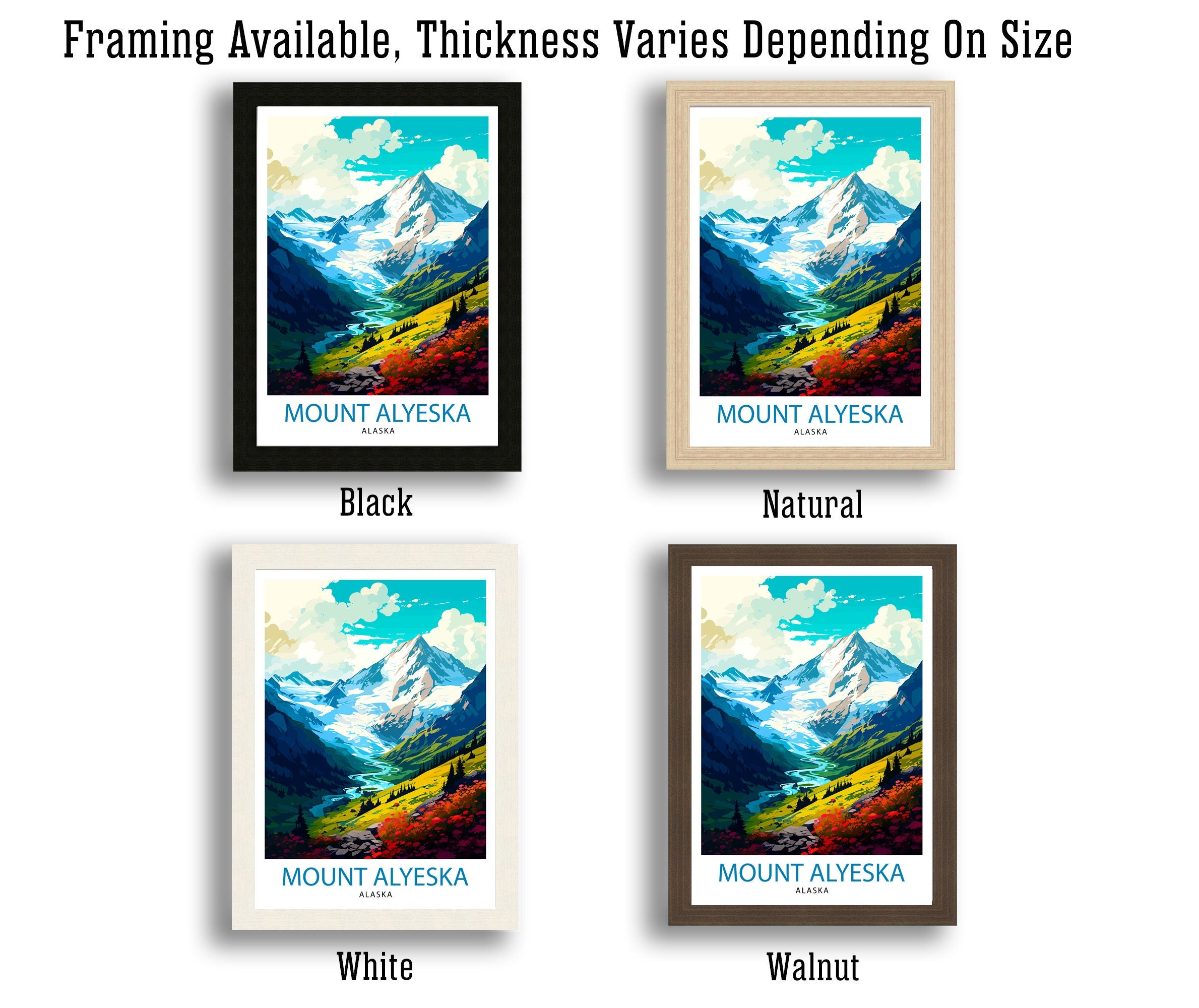 Mount Alyeska Alaska Travel Print| Mount Alyeska Wall Decor Mount Alyeska Poster Alaska Travel Prints Mount Alyeska Art Print Mount Alyeska