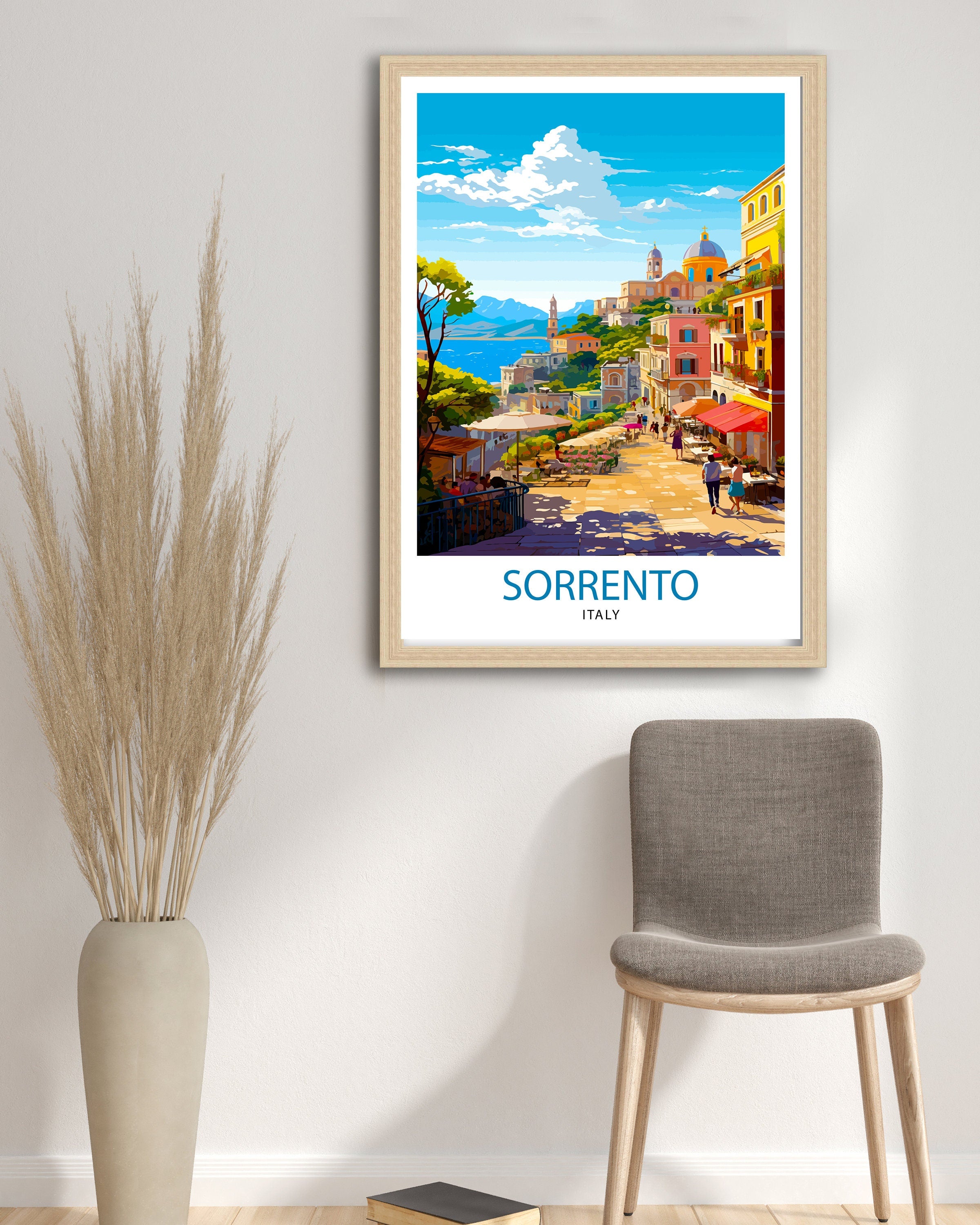 Sorrento Italy Travel Print Sorrento Wall Decor - Sorrento Poster Italy Travel Prints Sorrento Art Print Sorrento Italy Illustration