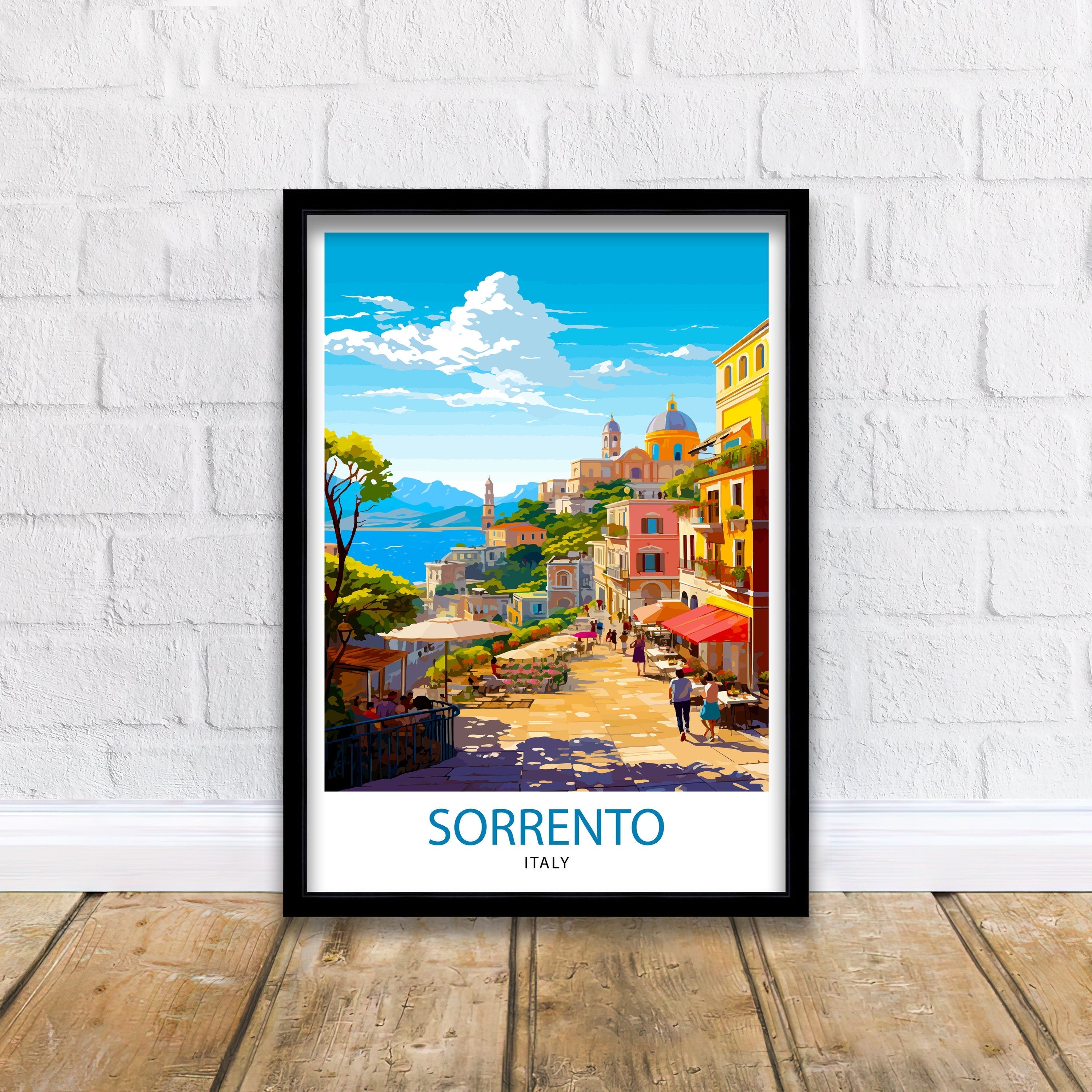 Sorrento Italy Travel Print Sorrento Wall Decor - Sorrento Poster Italy Travel Prints Sorrento Art Print Sorrento Italy Illustration