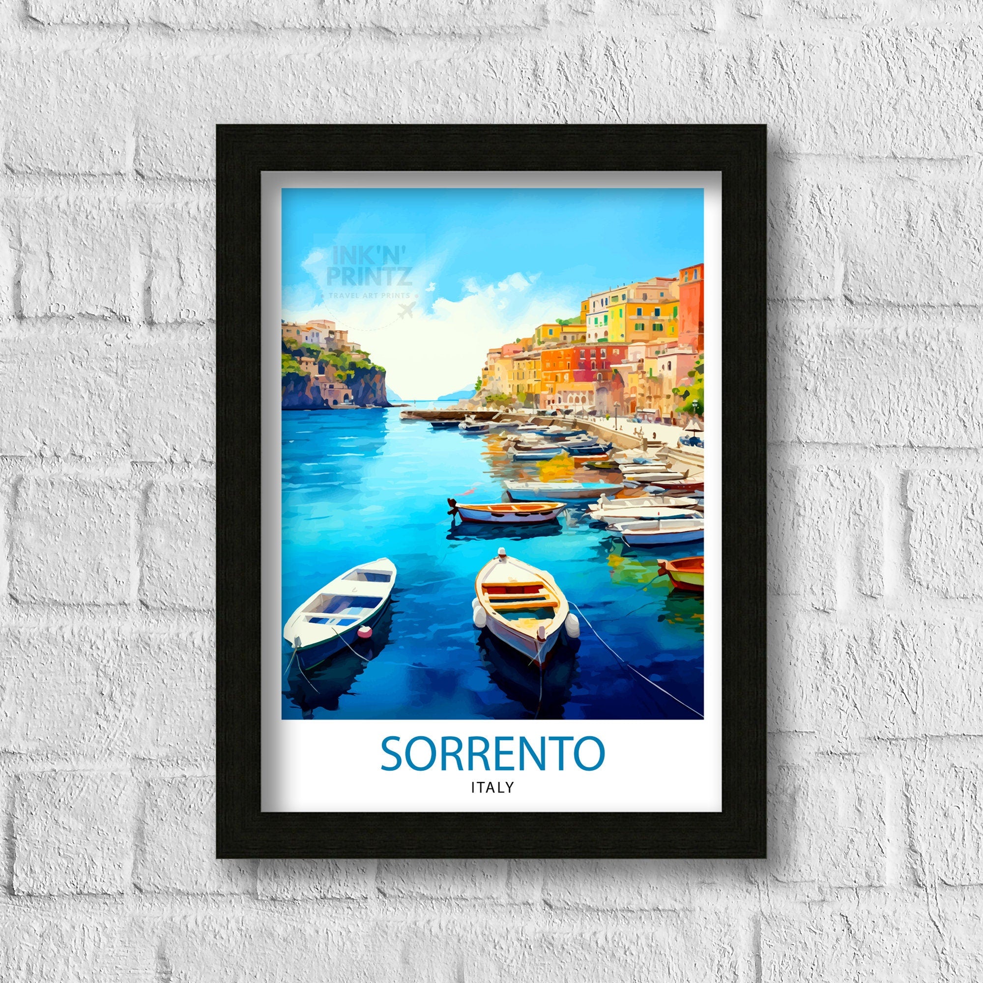 Sorrento Italy Travel Print Sorrento Wall Decor - Sorrento Poster Italy Travel Prints Sorrento Art Print Sorrento Italy Illustration