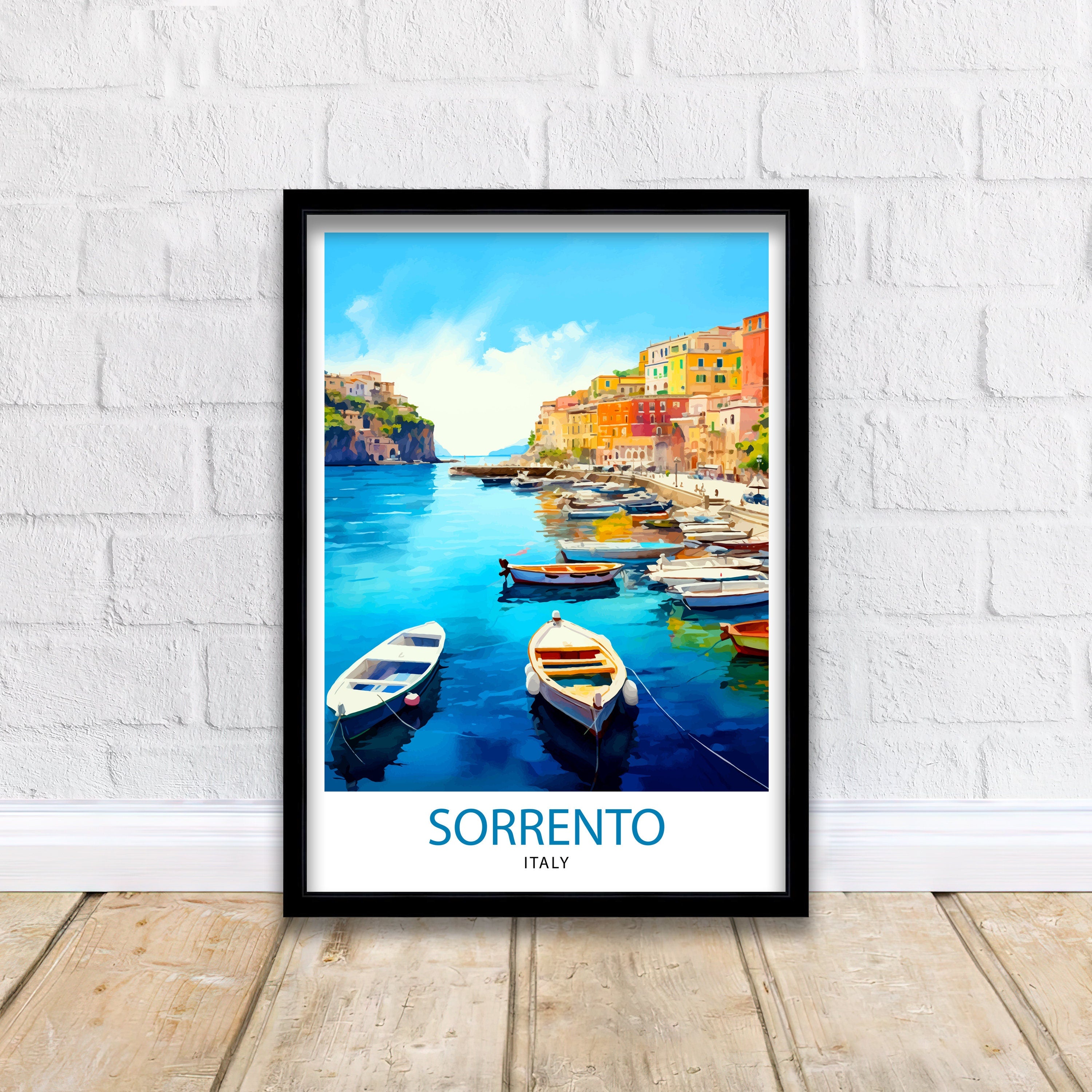 Sorrento Italy Travel Print Sorrento Wall Decor - Sorrento Poster Italy Travel Prints Sorrento Art Print Sorrento Italy Illustration