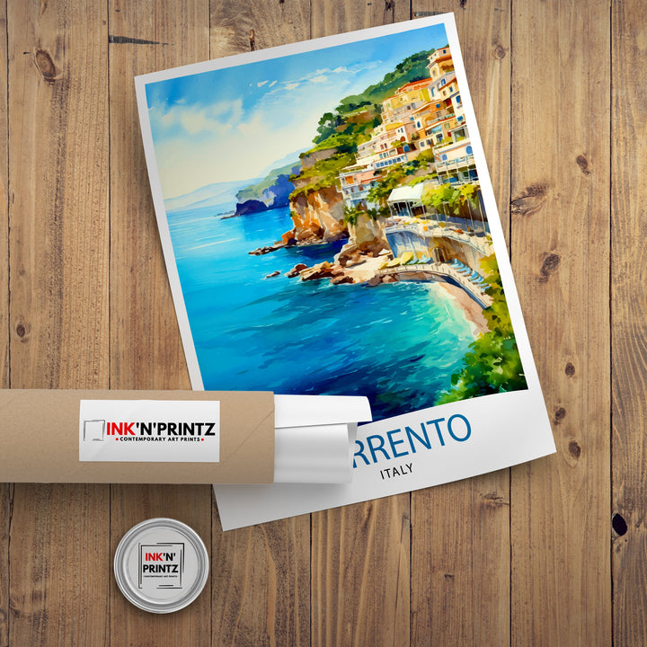 Sorrento Italy Travel Print Sorrento Wall Decor - Sorrento Poster Italy Travel Prints Sorrento Art Print Sorrento Italy Illustration
