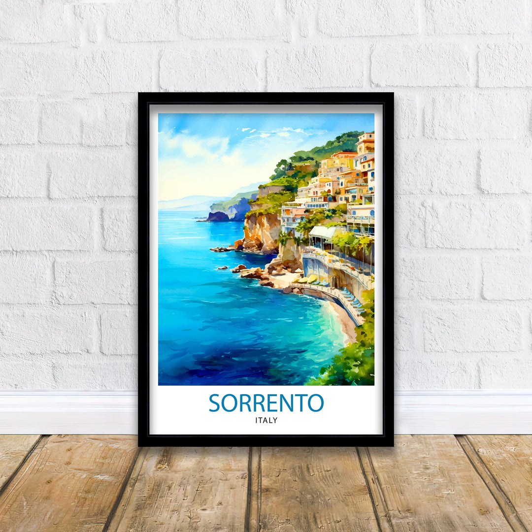 Sorrento Italy Travel Print Sorrento Wall Decor - Sorrento Poster Italy Travel Prints Sorrento Art Print Sorrento Italy Illustration