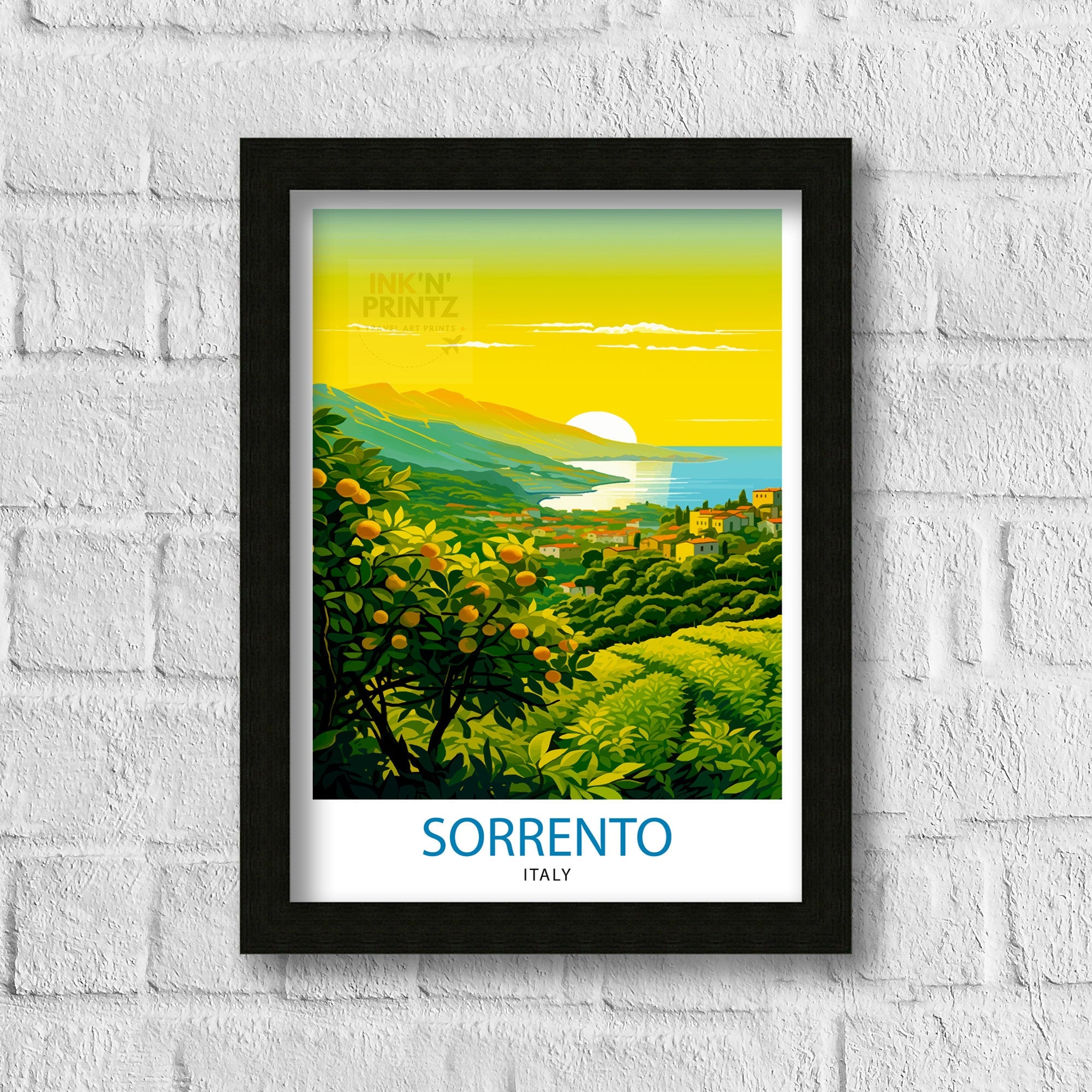 Sorrento Italy Travel Print Sorrento Wall Decor - Sorrento Poster Italy Travel Prints Sorrento Art Print Sorrento Italy Illustration