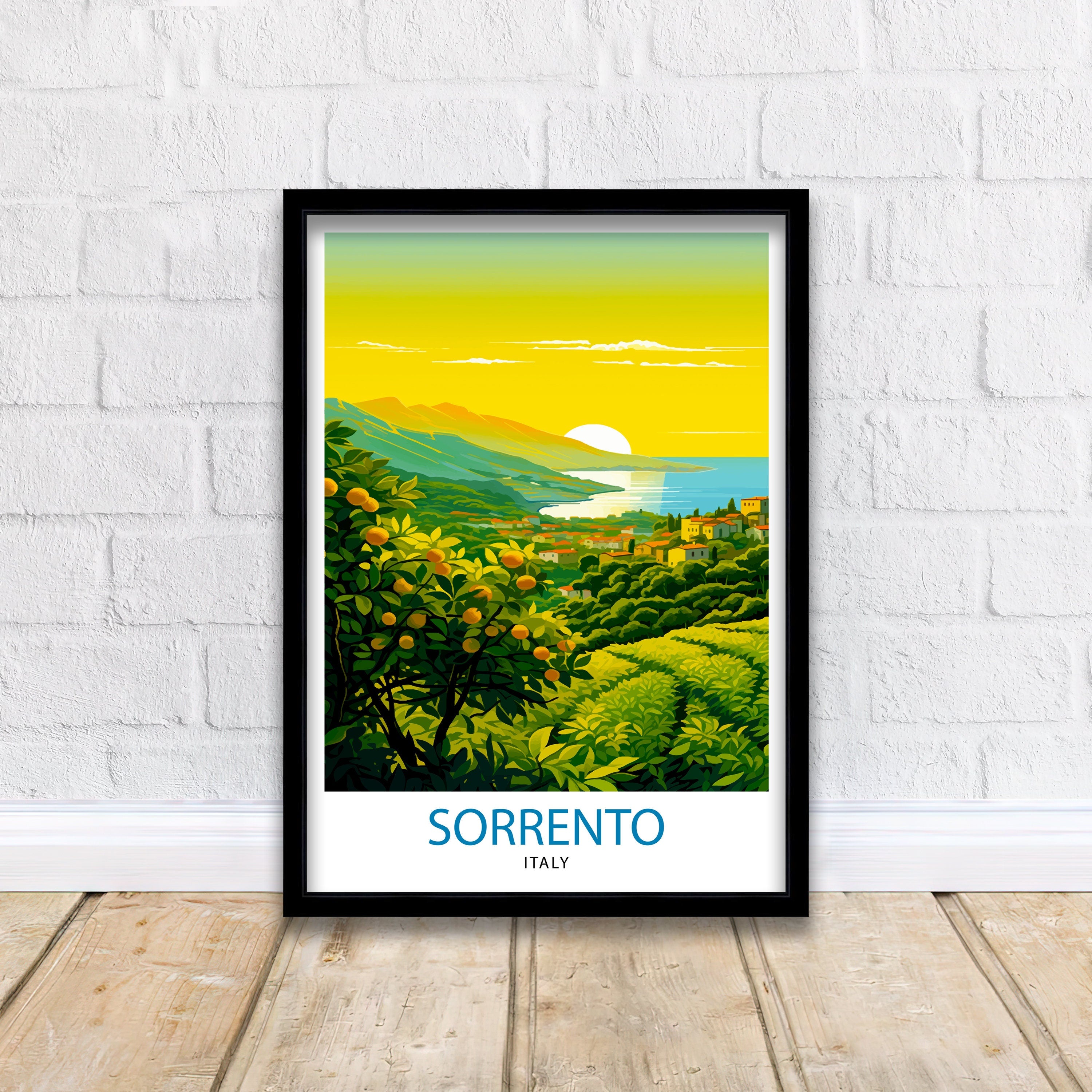 Sorrento Italy Travel Print Sorrento Wall Decor - Sorrento Poster Italy Travel Prints Sorrento Art Print Sorrento Italy Illustration