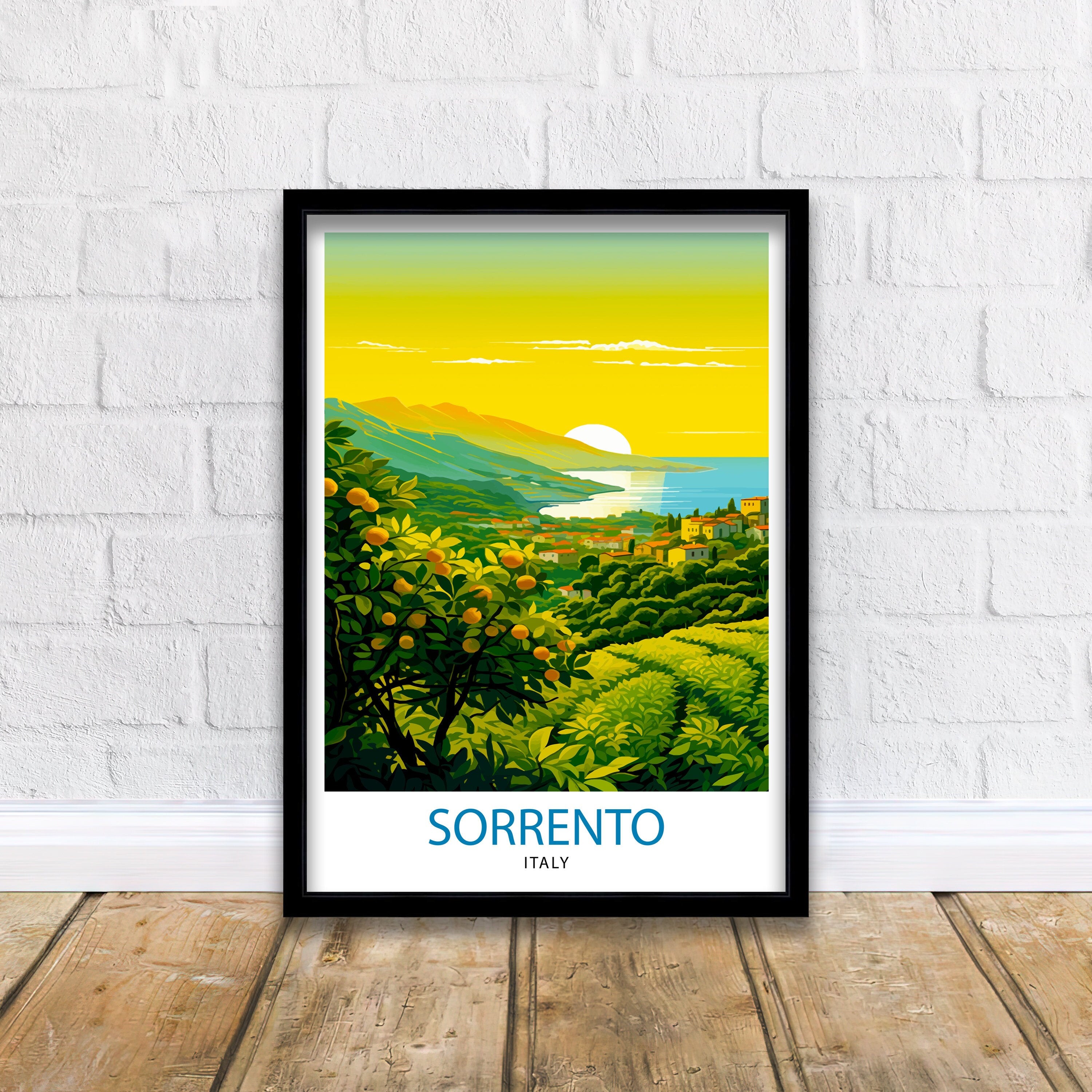 Sorrento Italy Travel Print Sorrento Wall Decor - Sorrento Poster Italy Travel Prints Sorrento Art Print Sorrento Italy Illustration