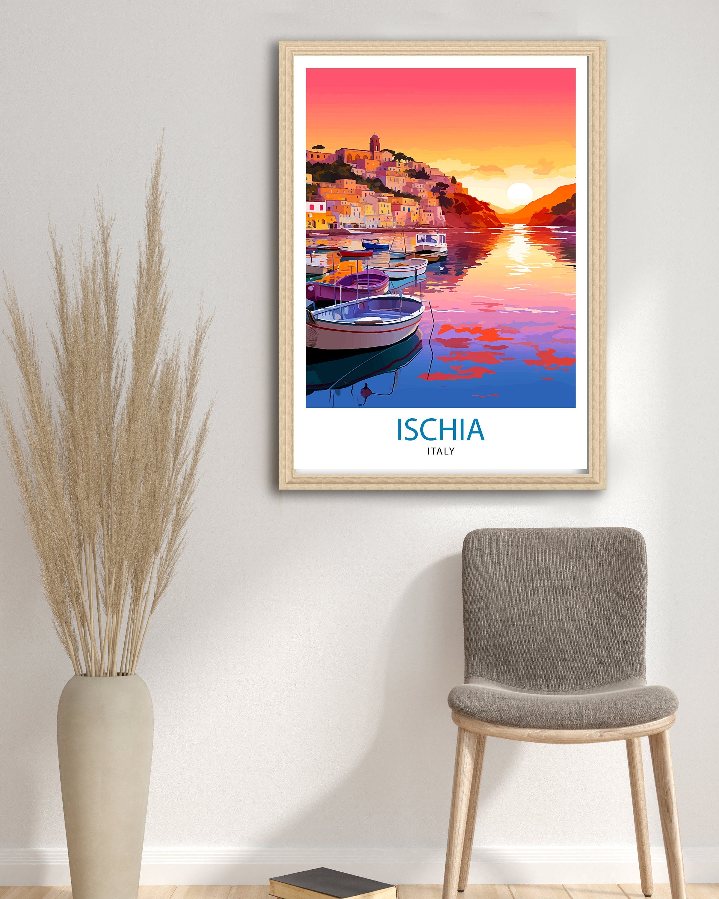 Ischia Italy Travel Print Ischia Wall Decor Ischia Home Living Decor Ischia Italy Illustration Travel Poster Gift For Ischia Italy Home
