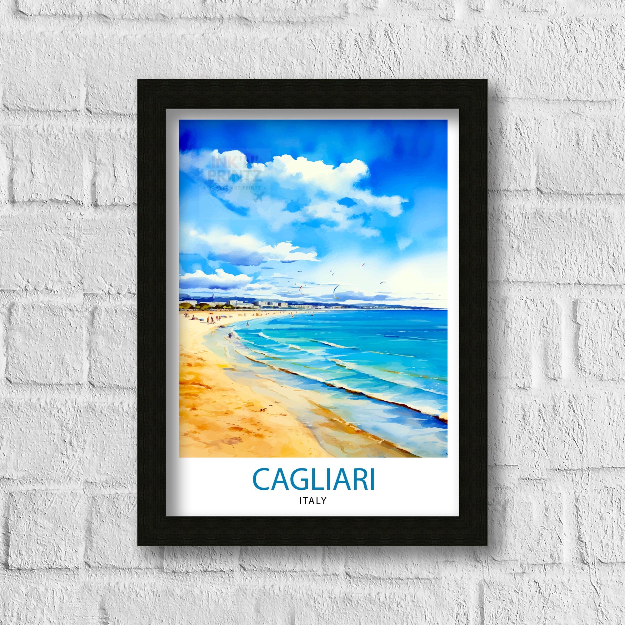 Cagliari Italy Travel Print Cagliari Wall Decor Cagliari Poster Italy Travel Prints Cagliari Art Print Cagliari Illustration Cagliari Wall