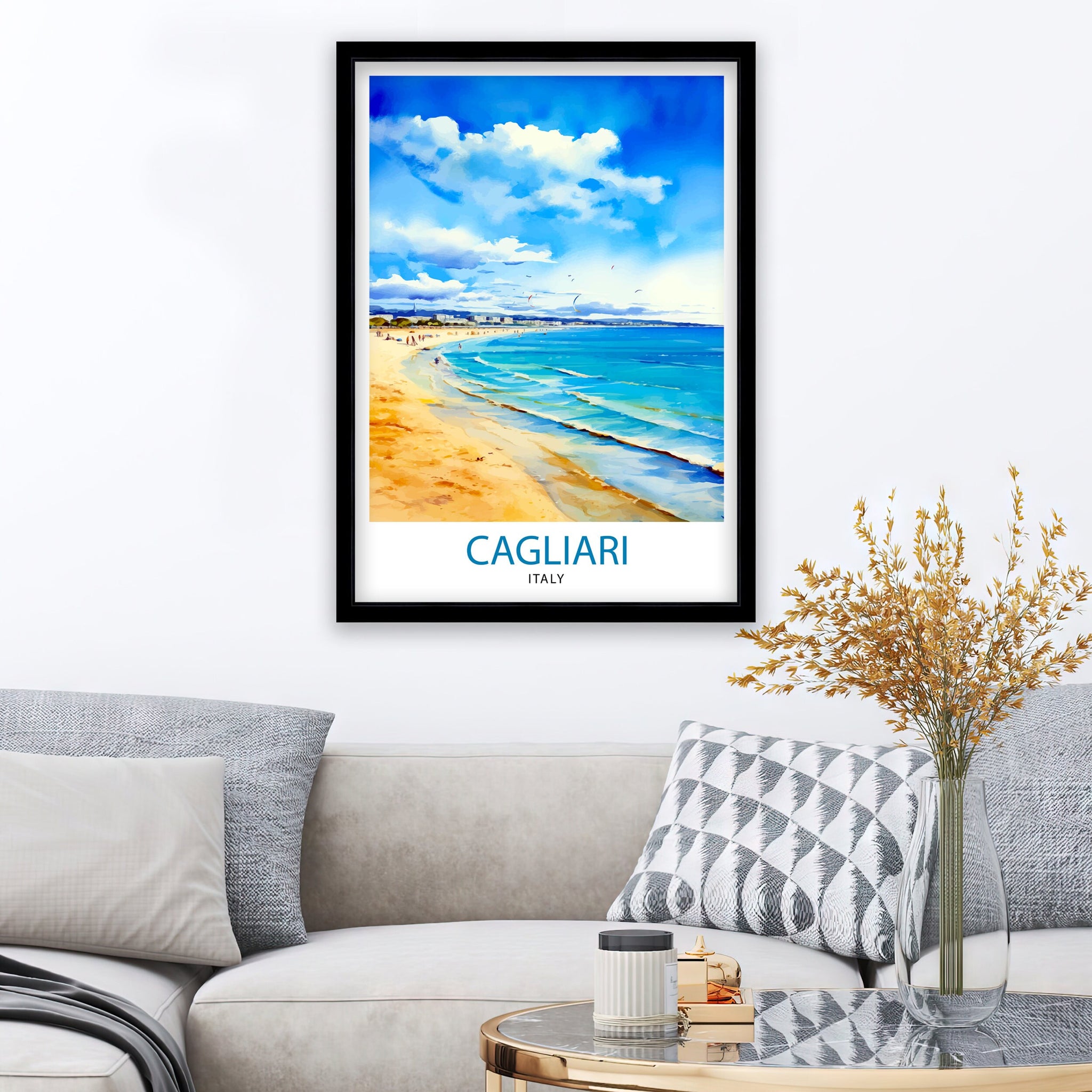 Cagliari Italy Travel Print Cagliari Wall Decor Cagliari Poster Italy Travel Prints Cagliari Art Print Cagliari Illustration Cagliari Wall