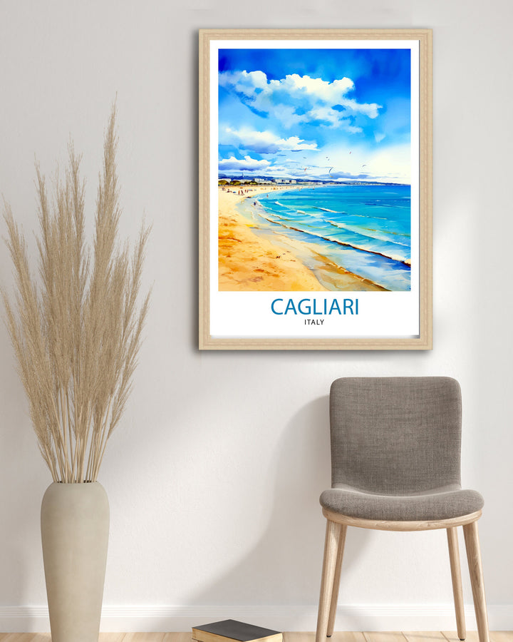 Cagliari Italy Travel Poster Cagliari