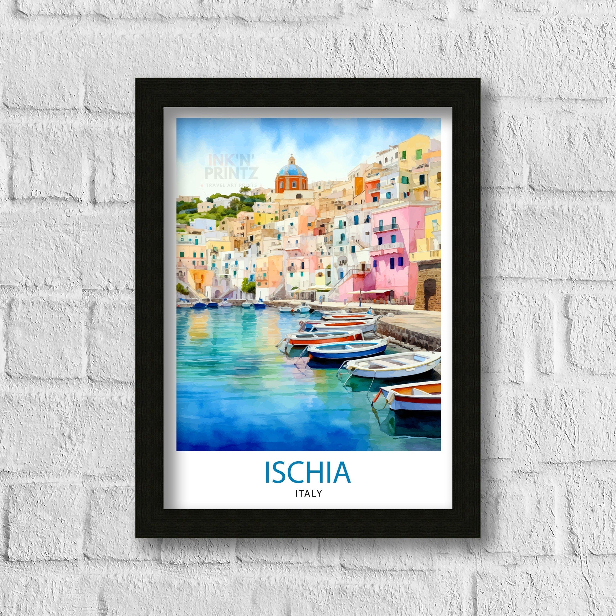 Ischia Italy Travel Print Ischia Wall Decor Ischia Home Living Decor Ischia Italy Illustration Travel Poster Gift For Ischia Italy Home