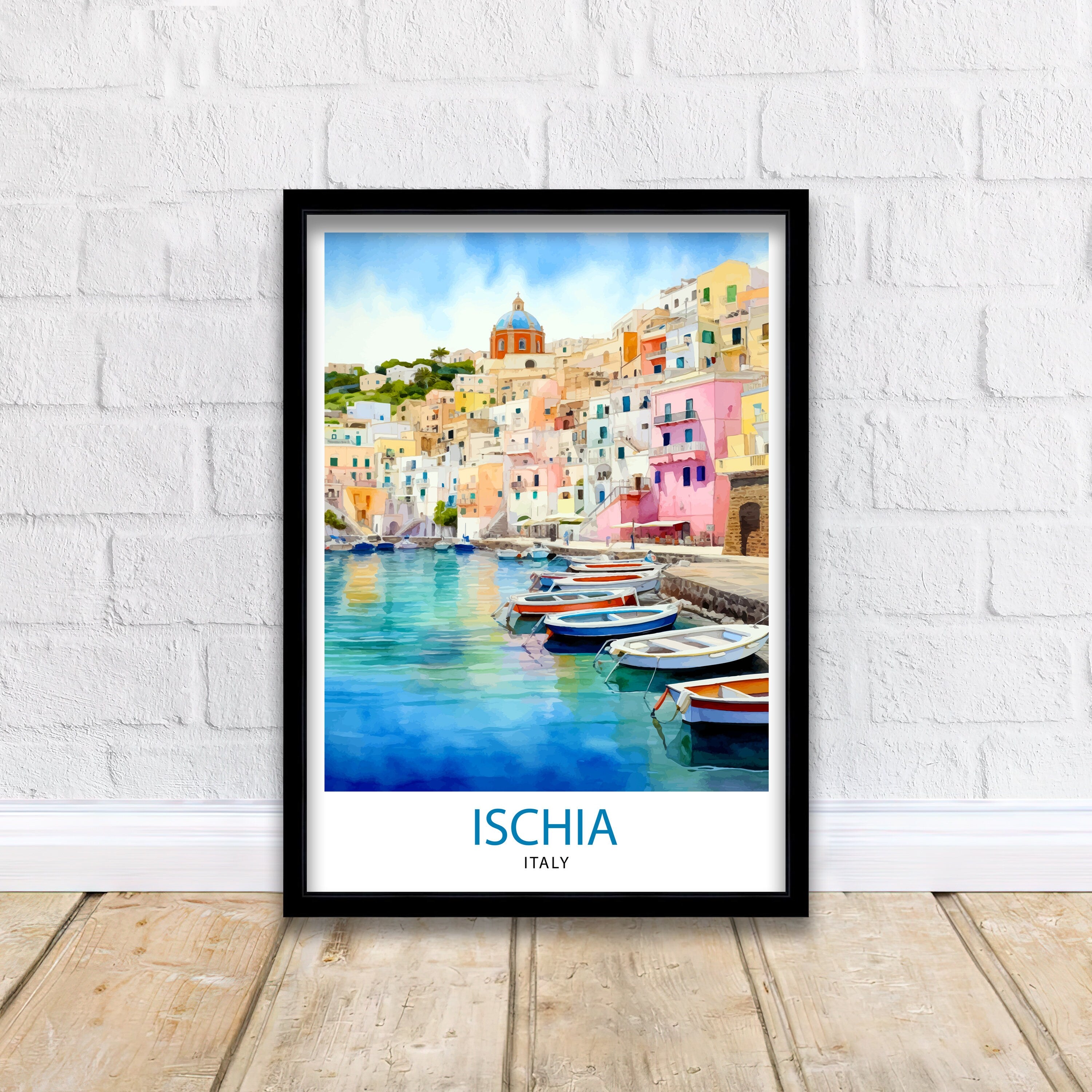 Ischia Italy Travel Print Ischia Wall Decor Ischia Home Living Decor Ischia Italy Illustration Travel Poster Gift For Ischia Italy Home