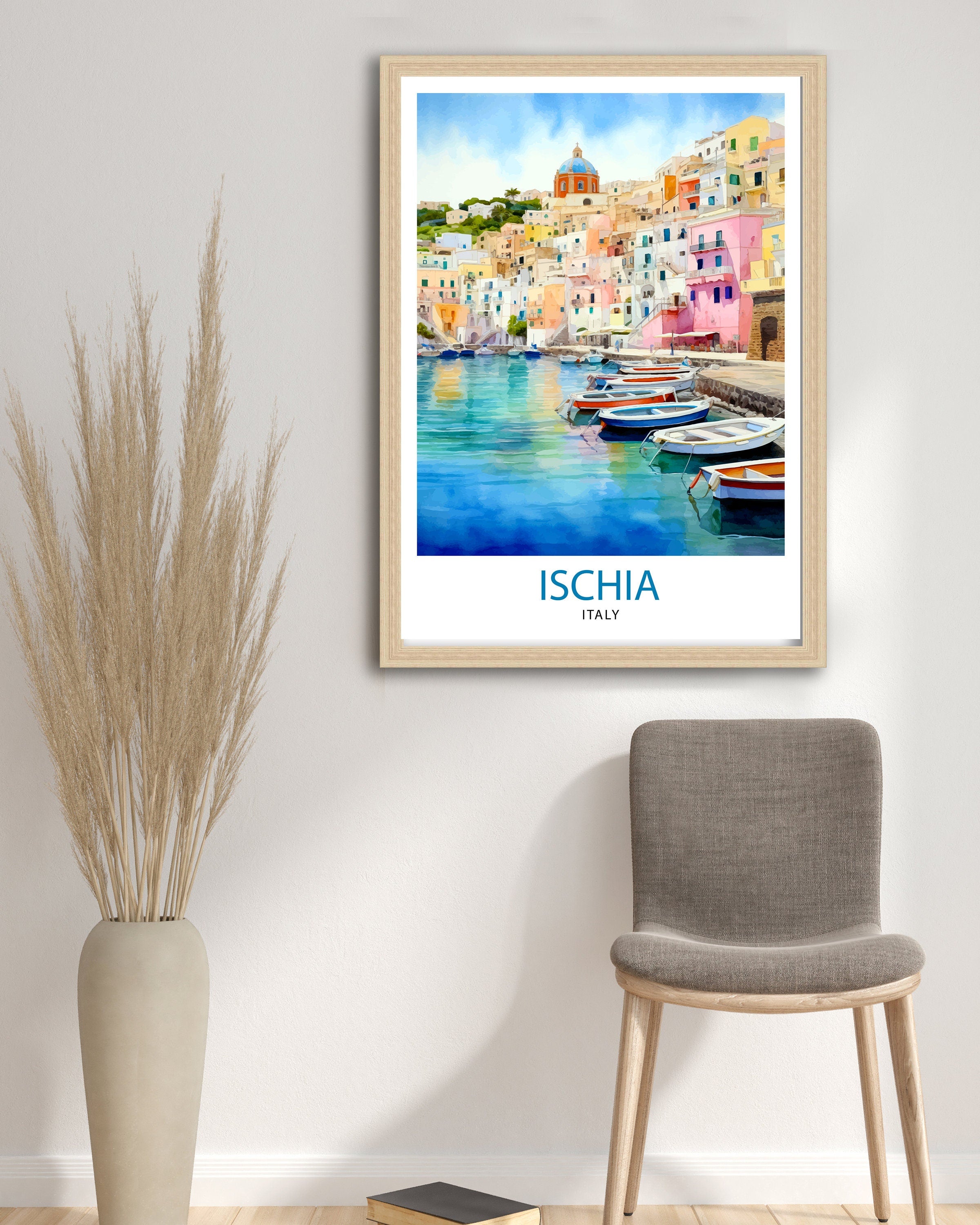 Ischia Italy Travel Print Ischia Wall Decor Ischia Home Living Decor Ischia Italy Illustration Travel Poster Gift For Ischia Italy Home