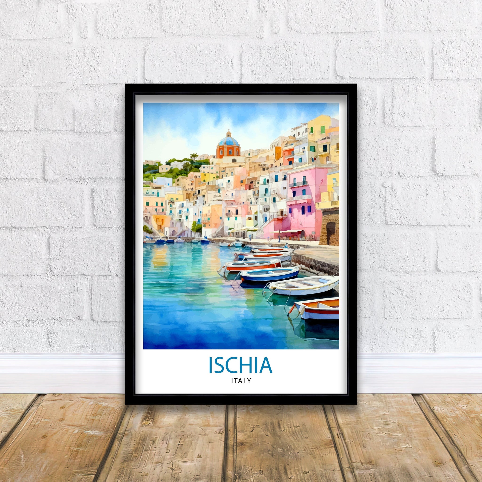 Ischia Italy Travel Print Ischia Wall Decor Ischia Home Living Decor Ischia Italy Illustration Travel Poster Gift For Ischia Italy Home
