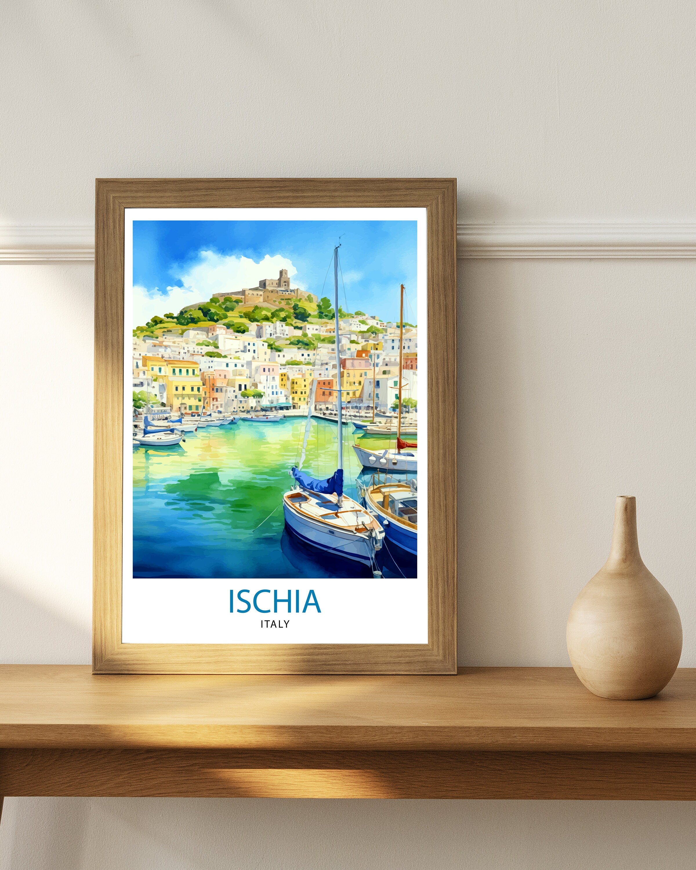 Ischia Italy Travel Print Ischia Wall Decor Ischia Home Living Decor Ischia Italy Illustration Travel Poster Gift For Ischia Italy Home