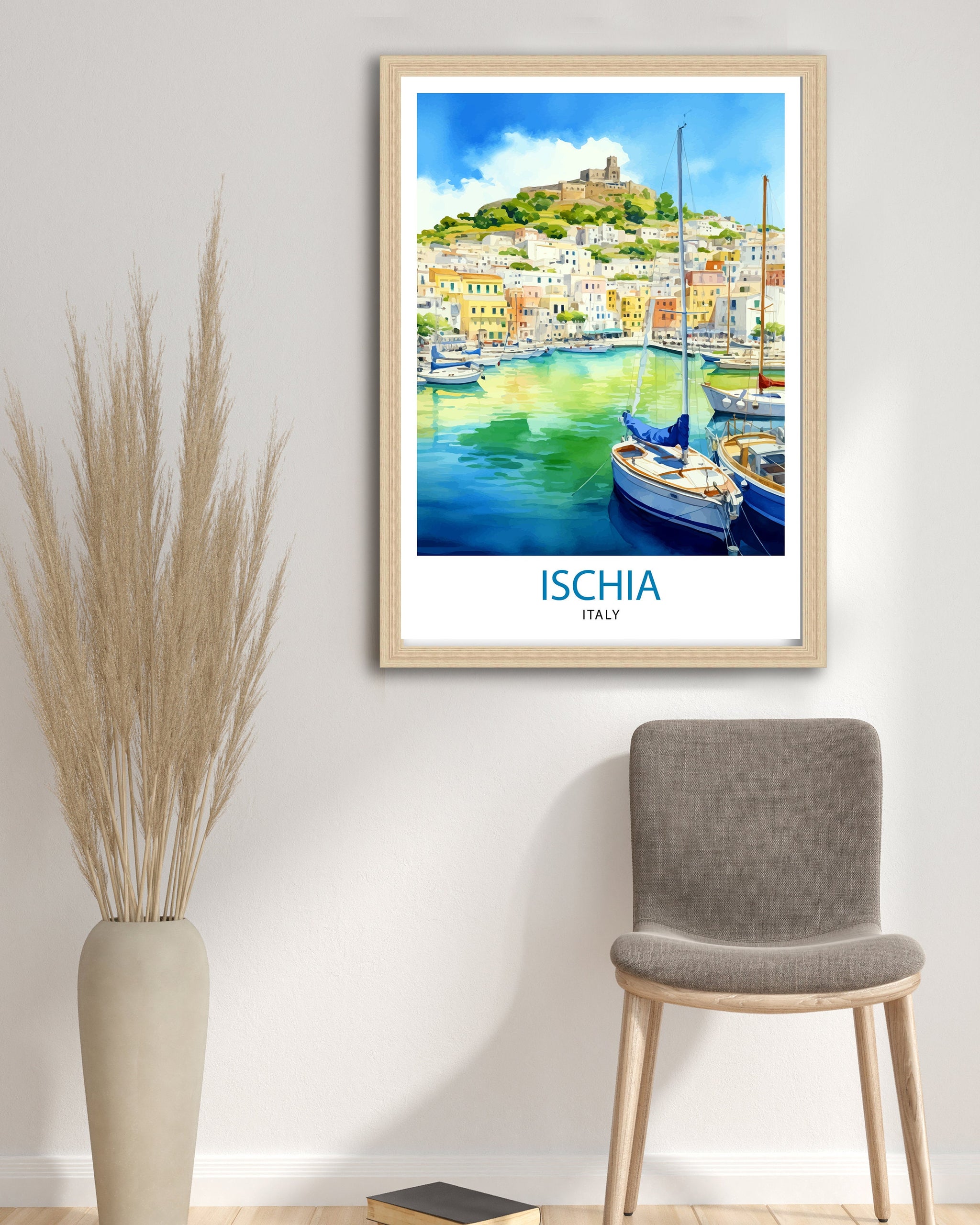 Ischia Italy Travel Print Ischia Wall Decor Ischia Home Living Decor Ischia Italy Illustration Travel Poster Gift For Ischia Italy Home