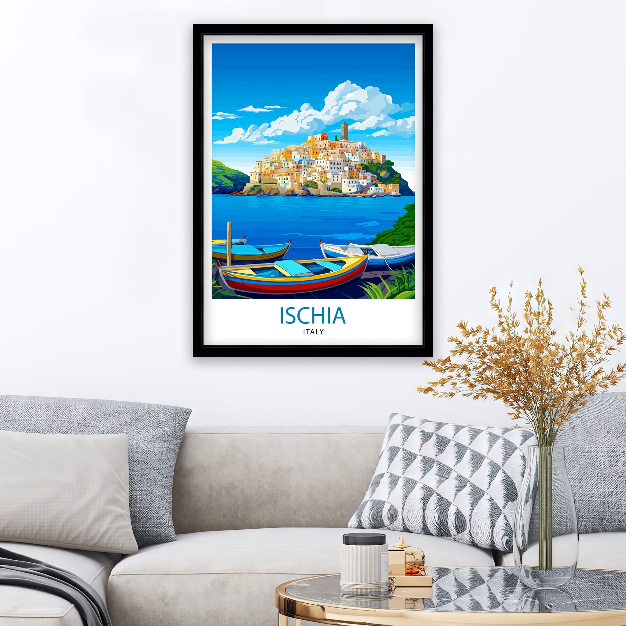 Ischia Italy Travel Print Ischia Wall Decor Ischia Home Living Decor Ischia Italy Illustration Travel Poster Gift For Ischia Italy Home