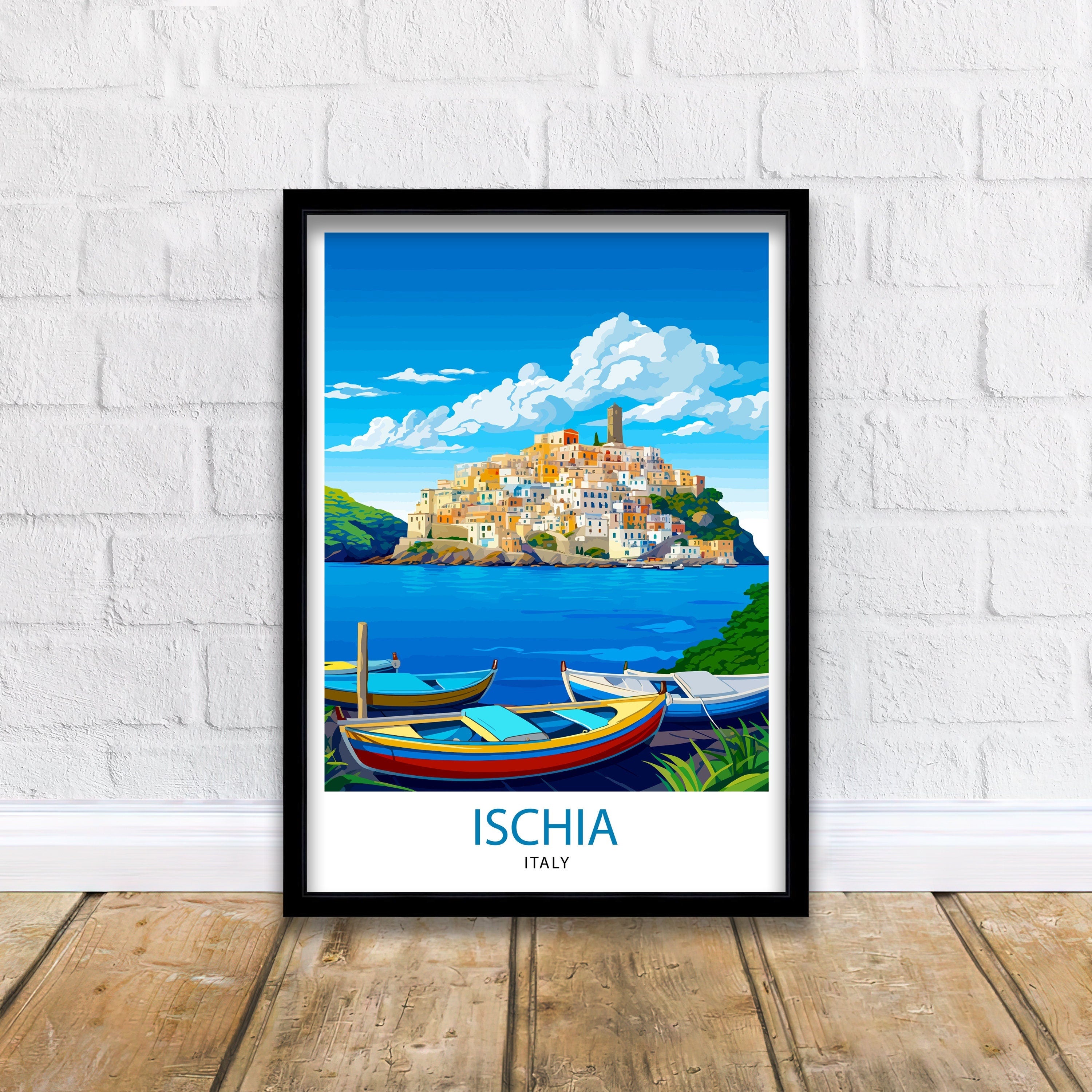Ischia Italy Travel Print Ischia Wall Decor Ischia Home Living Decor Ischia Italy Illustration Travel Poster Gift For Ischia Italy Home