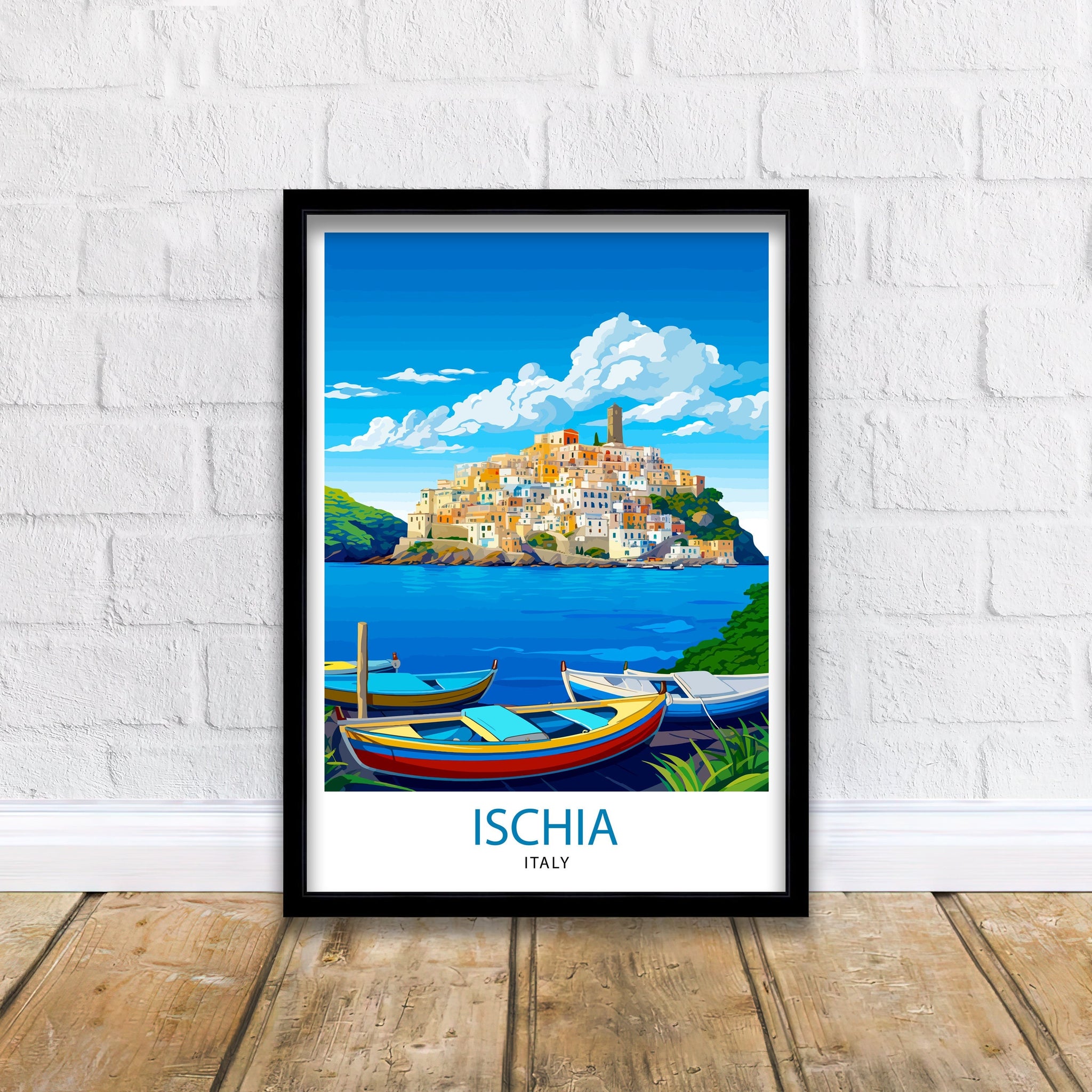 Ischia Italy Travel Print Ischia Wall Decor Ischia Home Living Decor Ischia Italy Illustration Travel Poster Gift For Ischia Italy Home