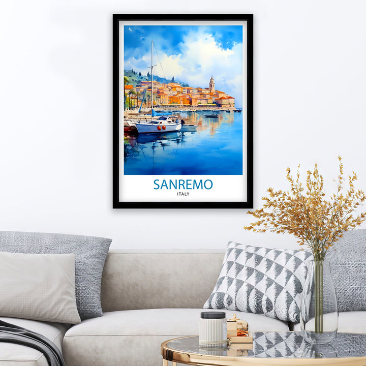 Sanremo Italy Travel Poster Sanremo