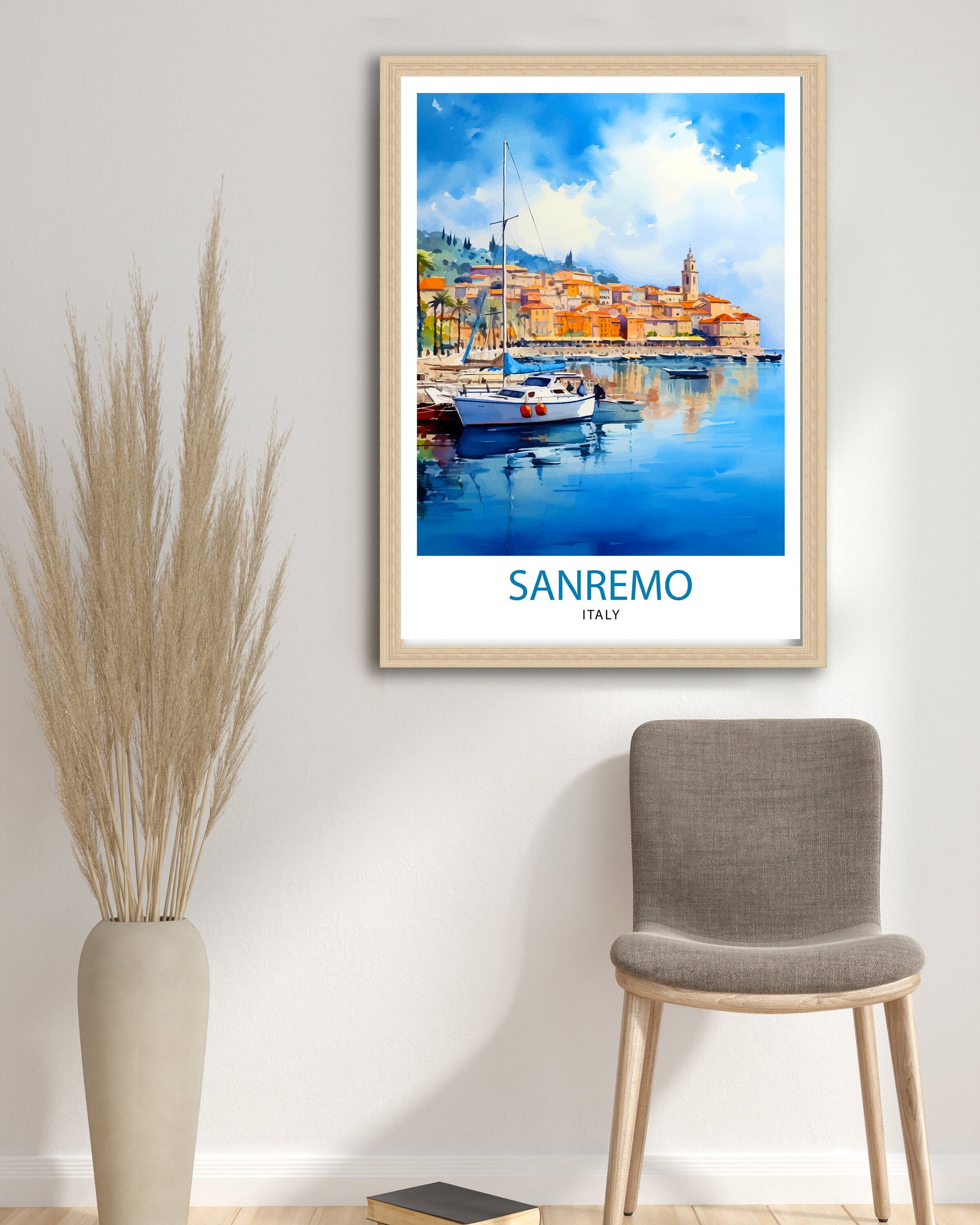 Sanremo Italy Travel Print Sanremo Wall Decor Sanremo Poster Italy Travel Prints Sanremo Art Print Sanremo Illustration Sanremo Wall Art