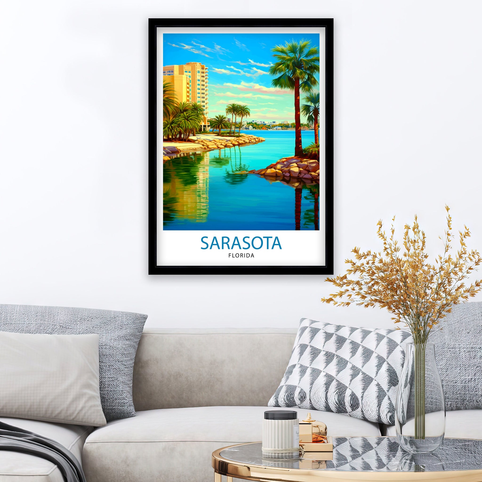 Sarasota Florida Travel Print| Sarasota Wall Decor Sarasota Poster Florida Travel Prints Sarasota Art Print Sarasota Illustration Sarasota