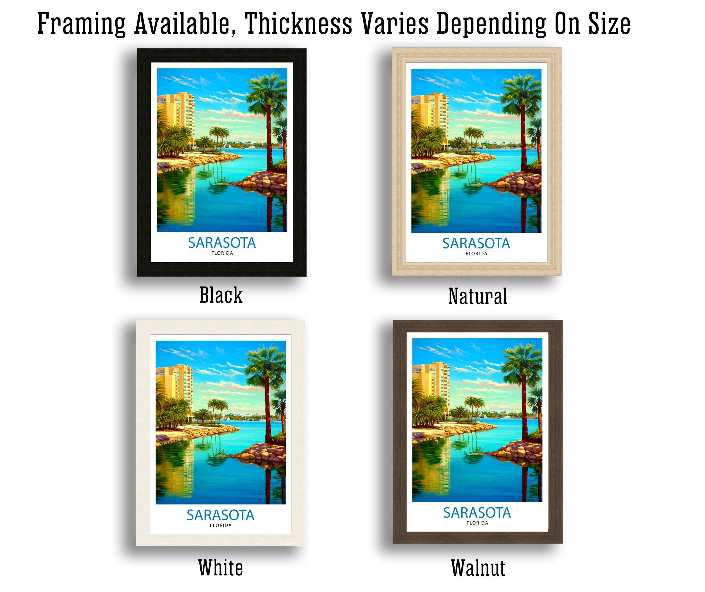Sarasota Florida Travel Print| Sarasota Wall Decor Sarasota Poster Florida Travel Prints Sarasota Art Print Sarasota Illustration Sarasota
