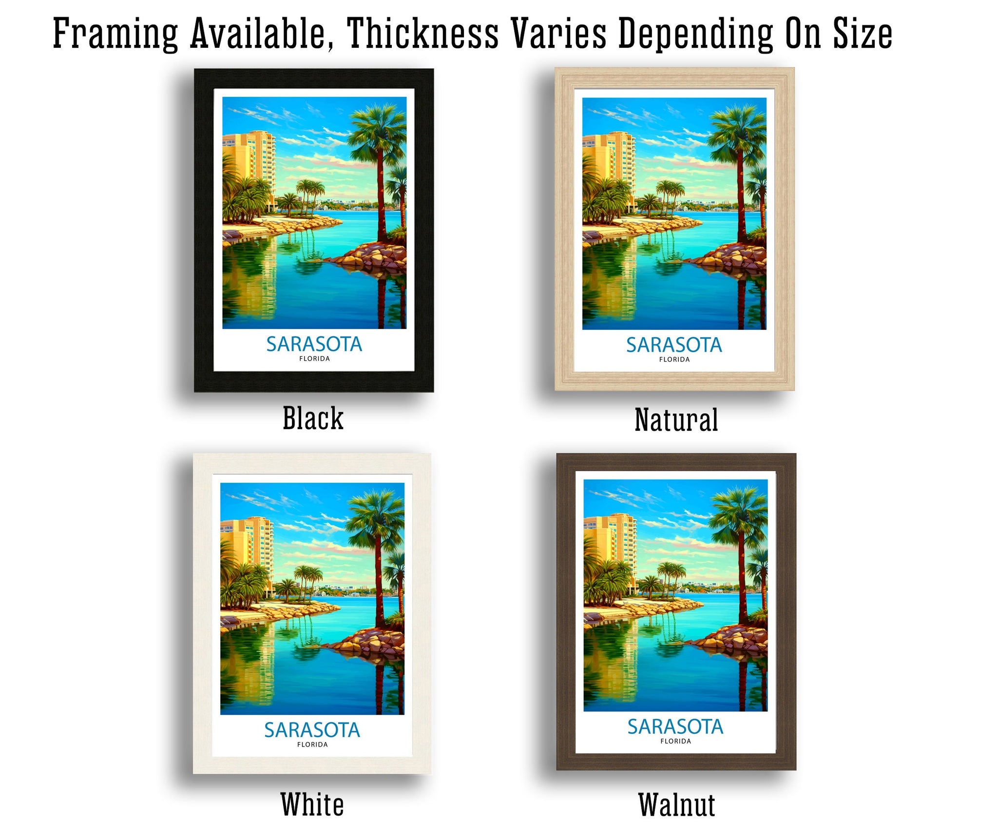 Sarasota Florida Travel Print| Sarasota Wall Decor Sarasota Poster Florida Travel Prints Sarasota Art Print Sarasota Illustration Sarasota