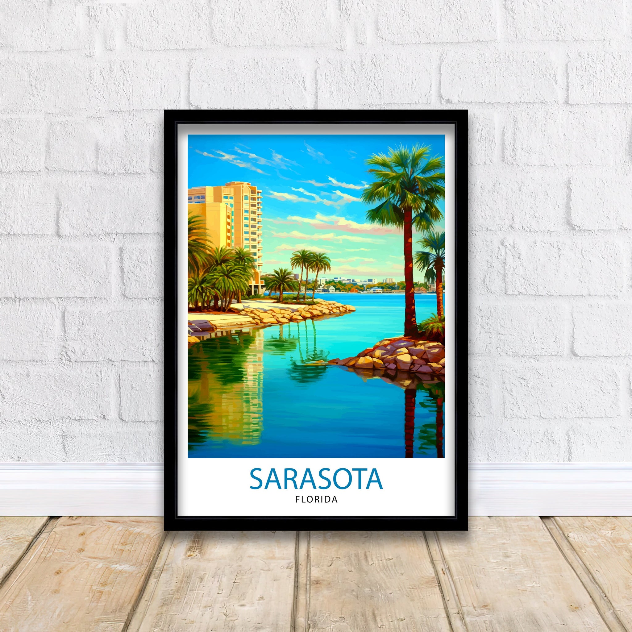 Sarasota Florida Travel Print| Sarasota Wall Decor Sarasota Poster Florida Travel Prints Sarasota Art Print Sarasota Illustration Sarasota