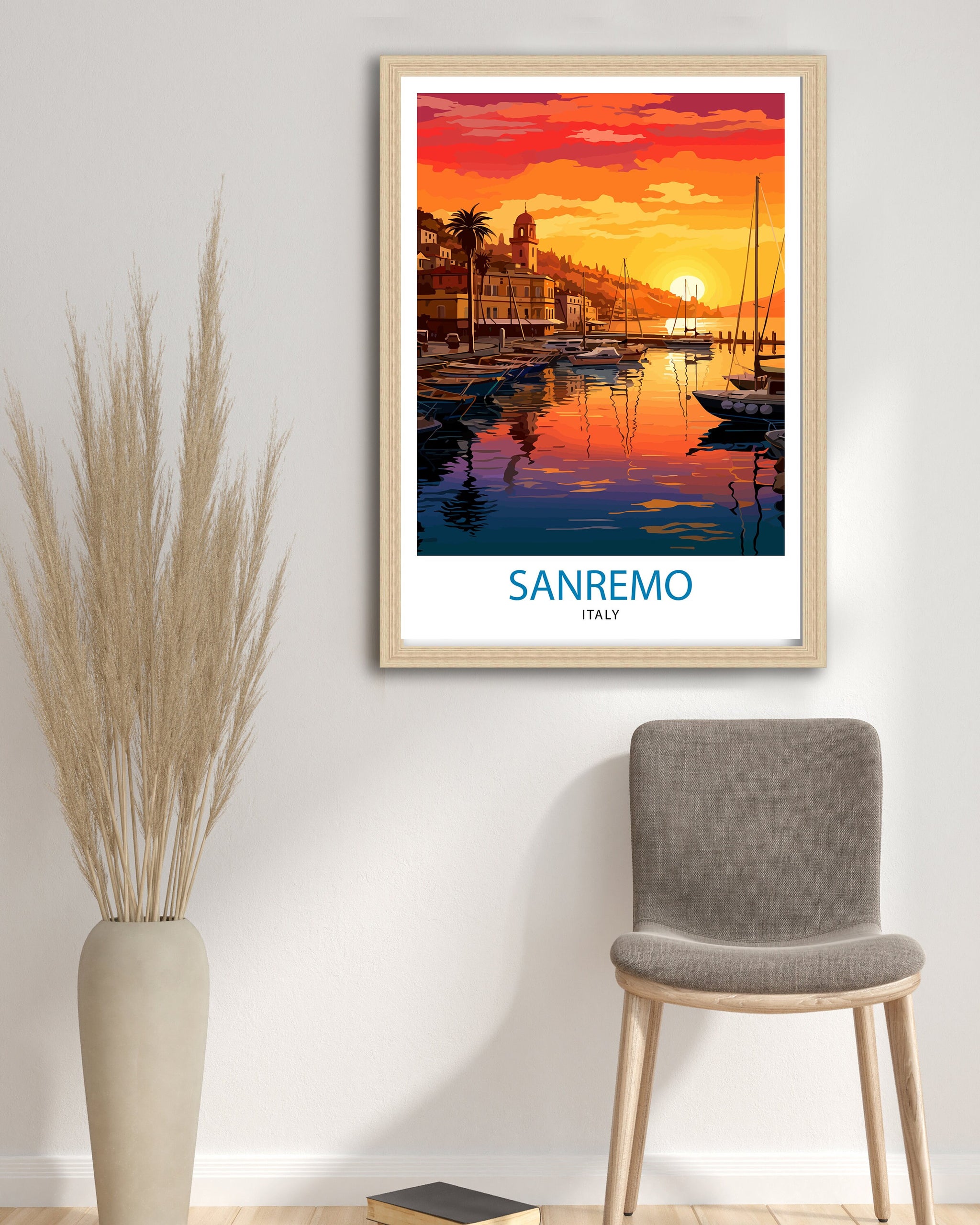 Sanremo Italy Travel Print Sanremo Wall Decor Sanremo Poster Italy Travel Prints Sanremo Art Print Sanremo Illustration Sanremo Wall Art
