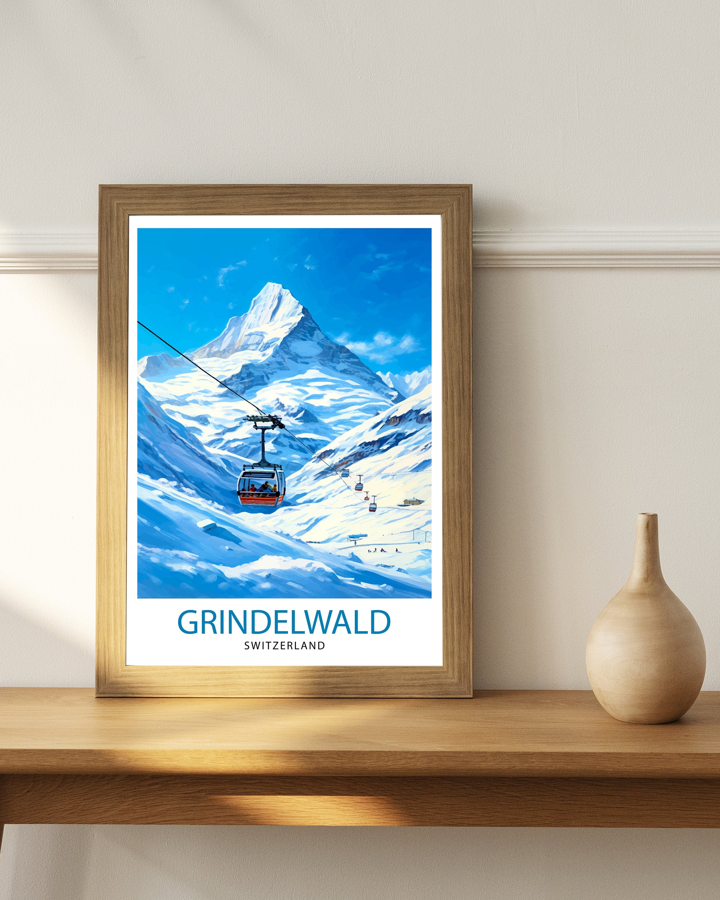 Grindelwald Switzerland Travel Print Grindelwald Wall Decor Grindelwald Poster Switzerland Travel Prints Grindelwald Art Print Grindelwald