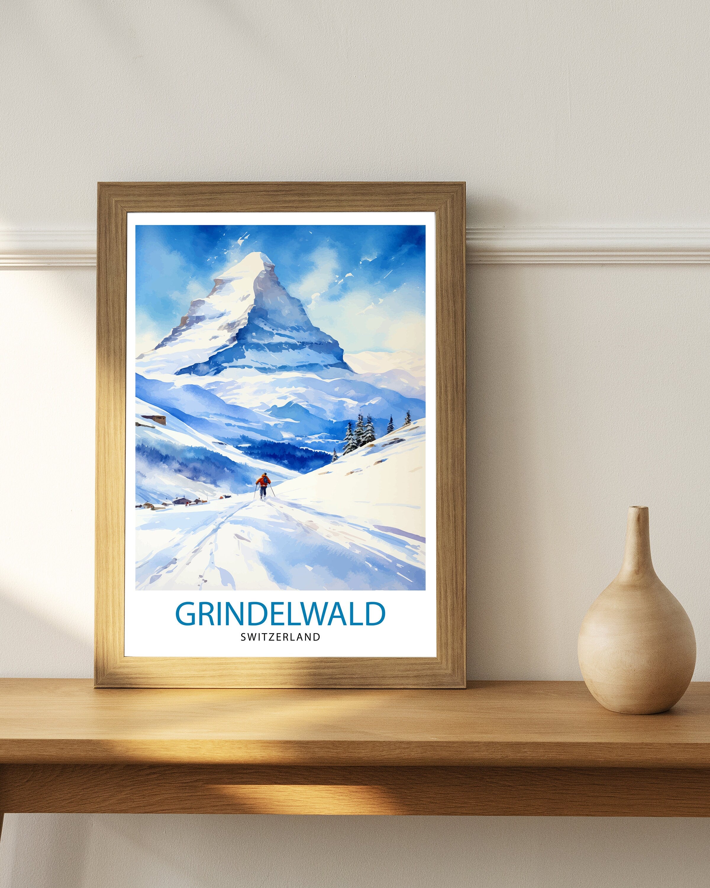Grindelwald Switzerland Travel Print Grindelwald Wall Decor Grindelwald Poster Switzerland Travel Prints Grindelwald Art Print Grindelwald