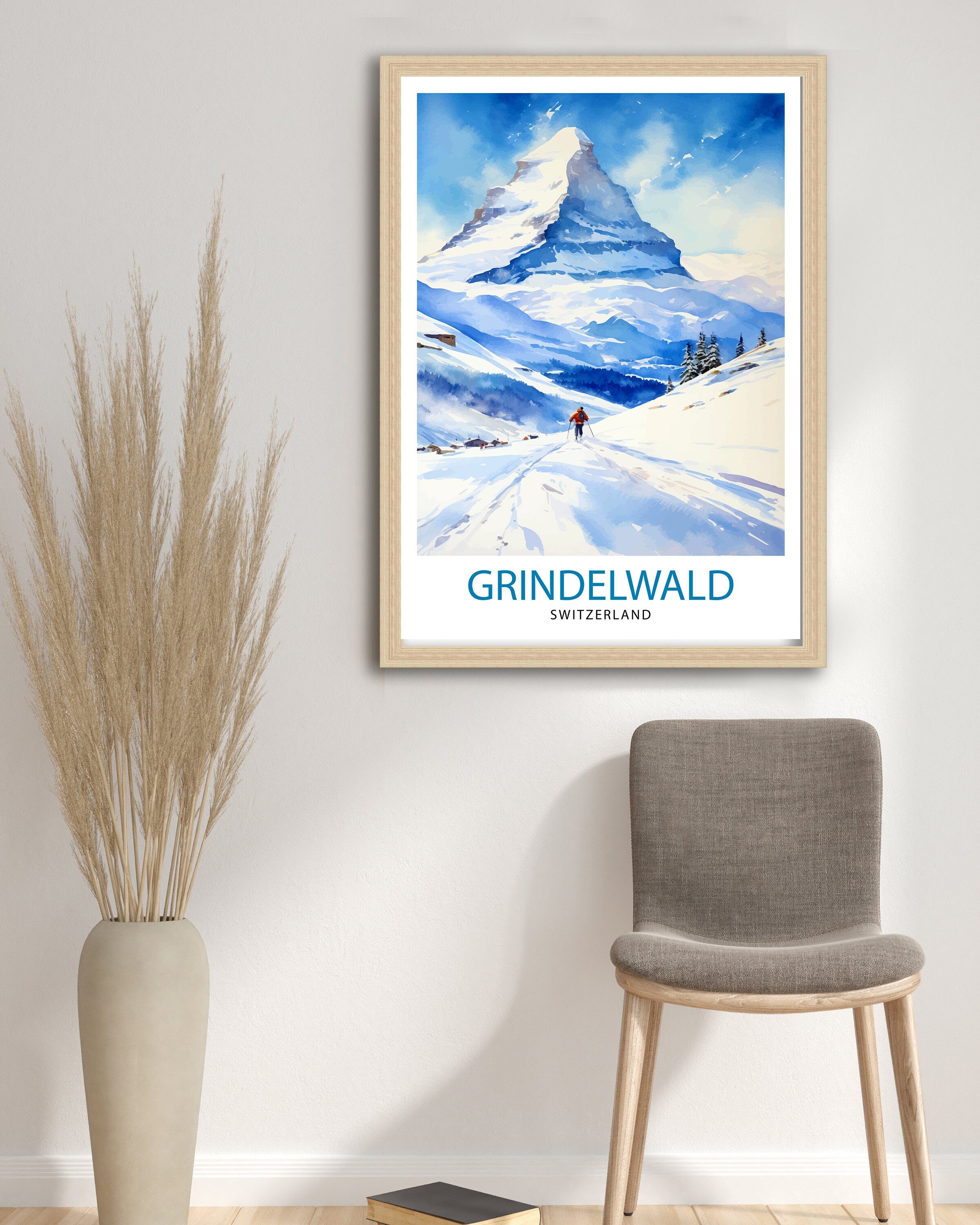 Grindelwald Switzerland Travel Print Grindelwald Wall Decor Grindelwald Poster Switzerland Travel Prints Grindelwald Art Print Grindelwald