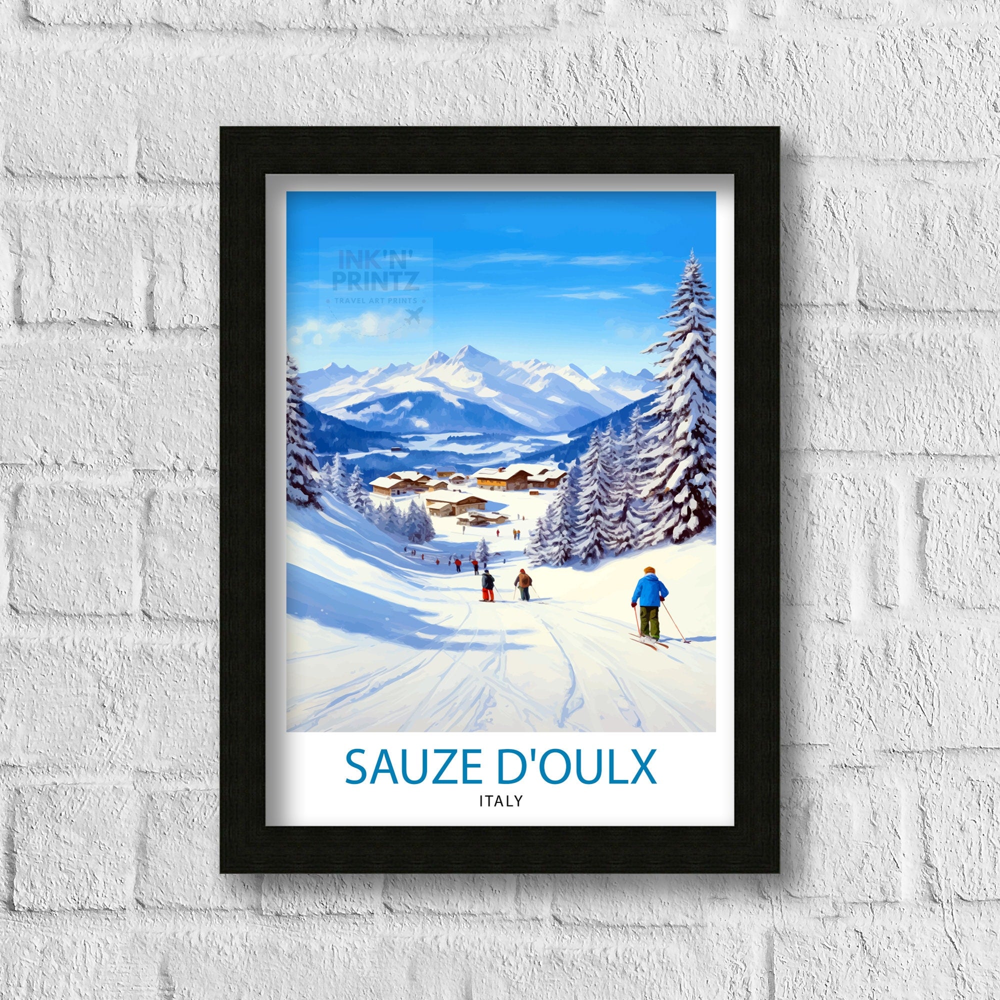 Sauze d'Oulx Italy Travel Print Sauze d'Oulx Wall Decor Sauze d'Oulx Poster Italy Travel Prints Sauze d'Oulx Art Print Sauze d'Oulx